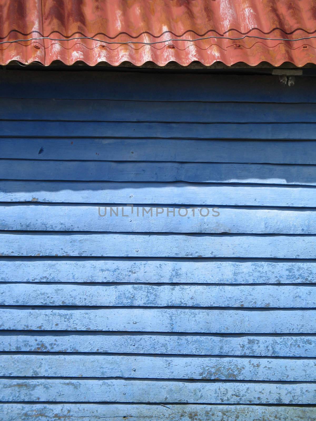 bluee wooden building