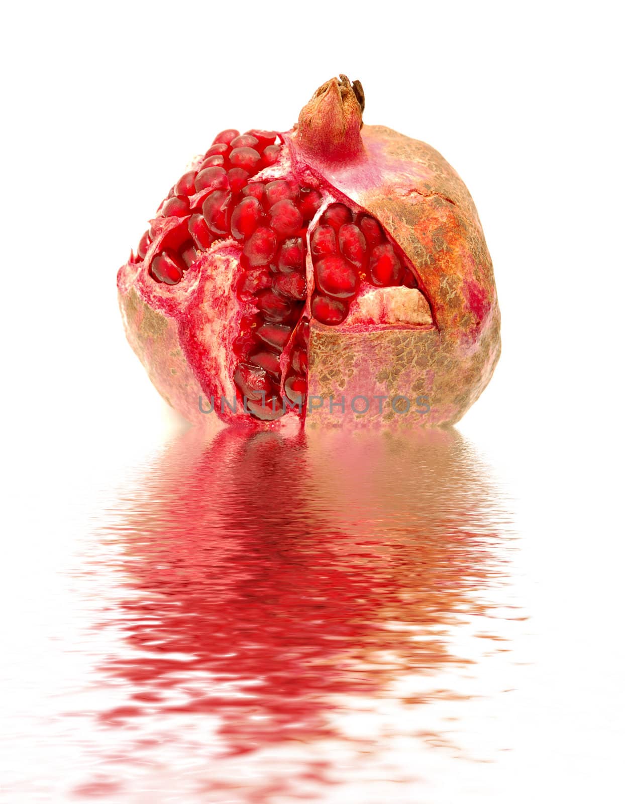 fresh pomegranate in water
