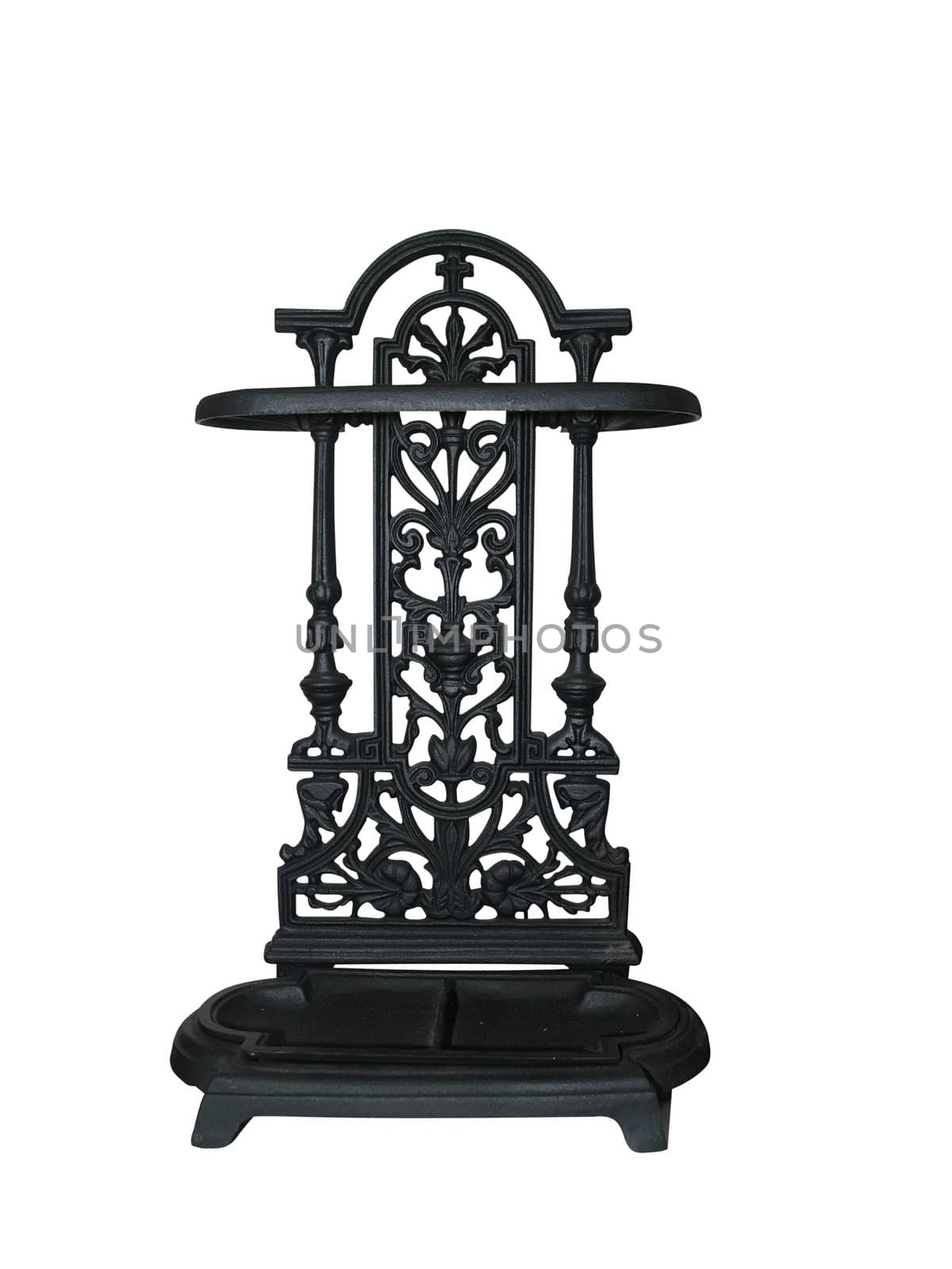 Ornate Metal Shelf unit isolated with clipping path