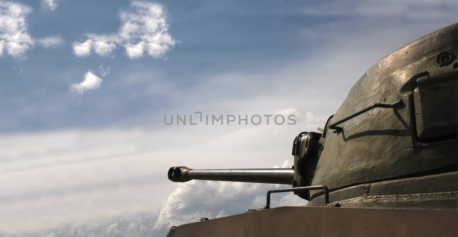Tank pointing towards the sky
