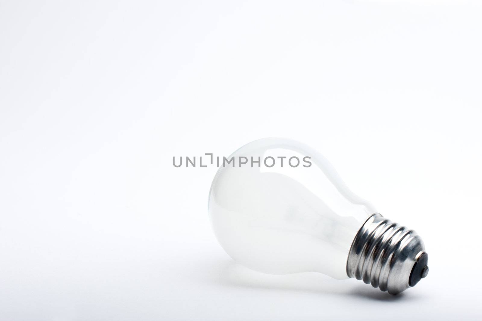 Close-up light bulb isolated over white