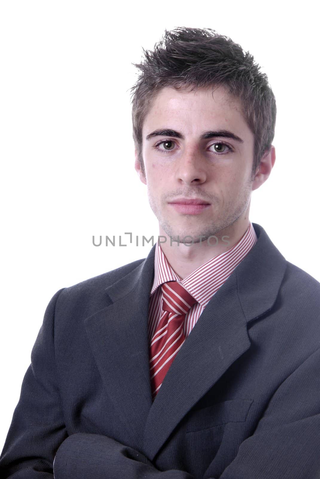 young business man portrait in white background