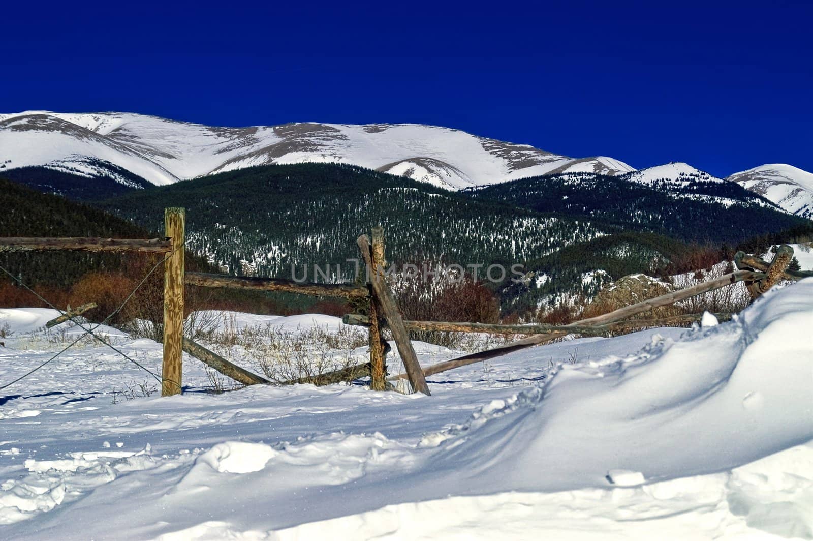 Colorado Mountains in Winter by jdebordphoto