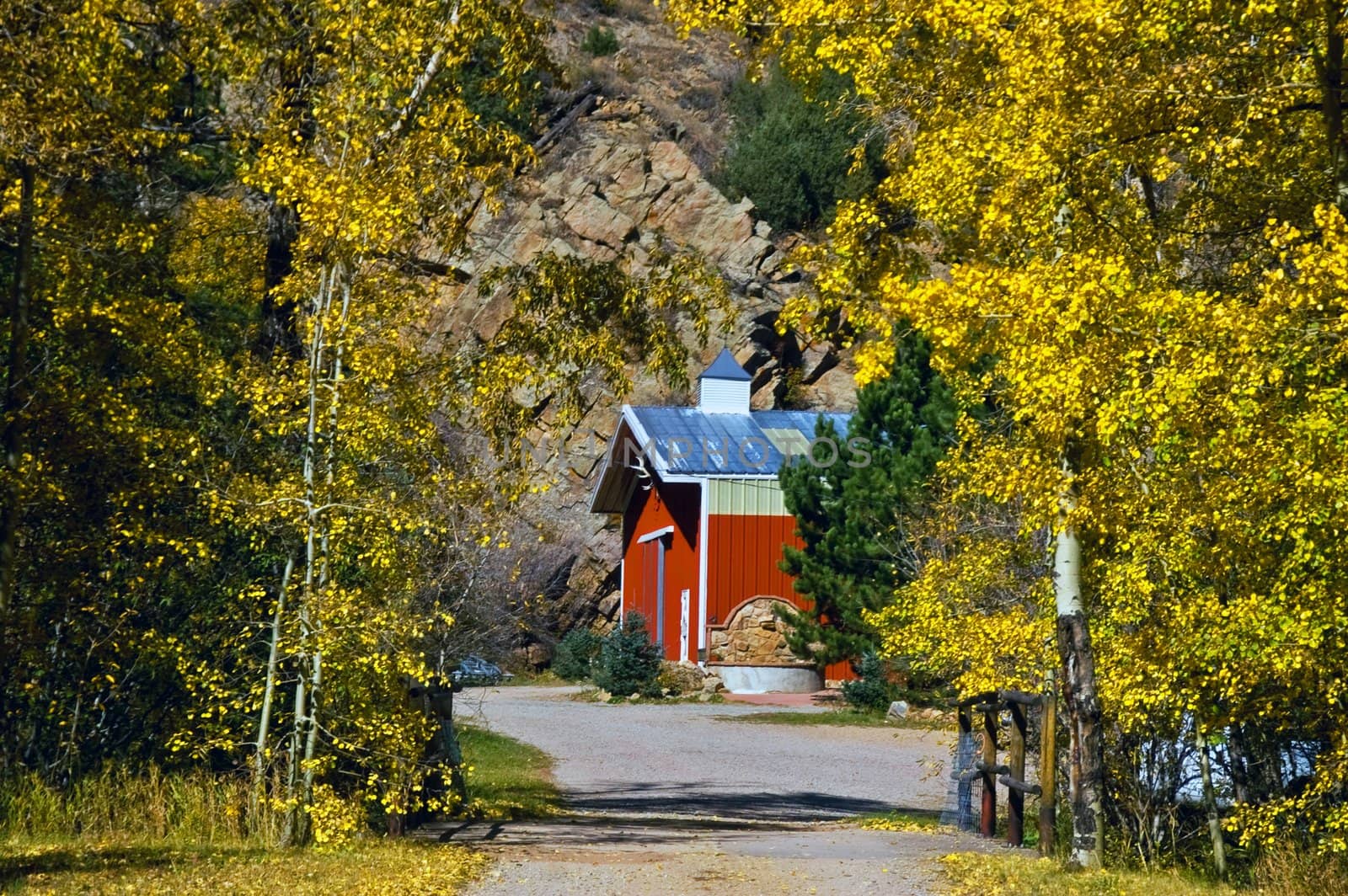 Country Barn in Autumn by jdebordphoto