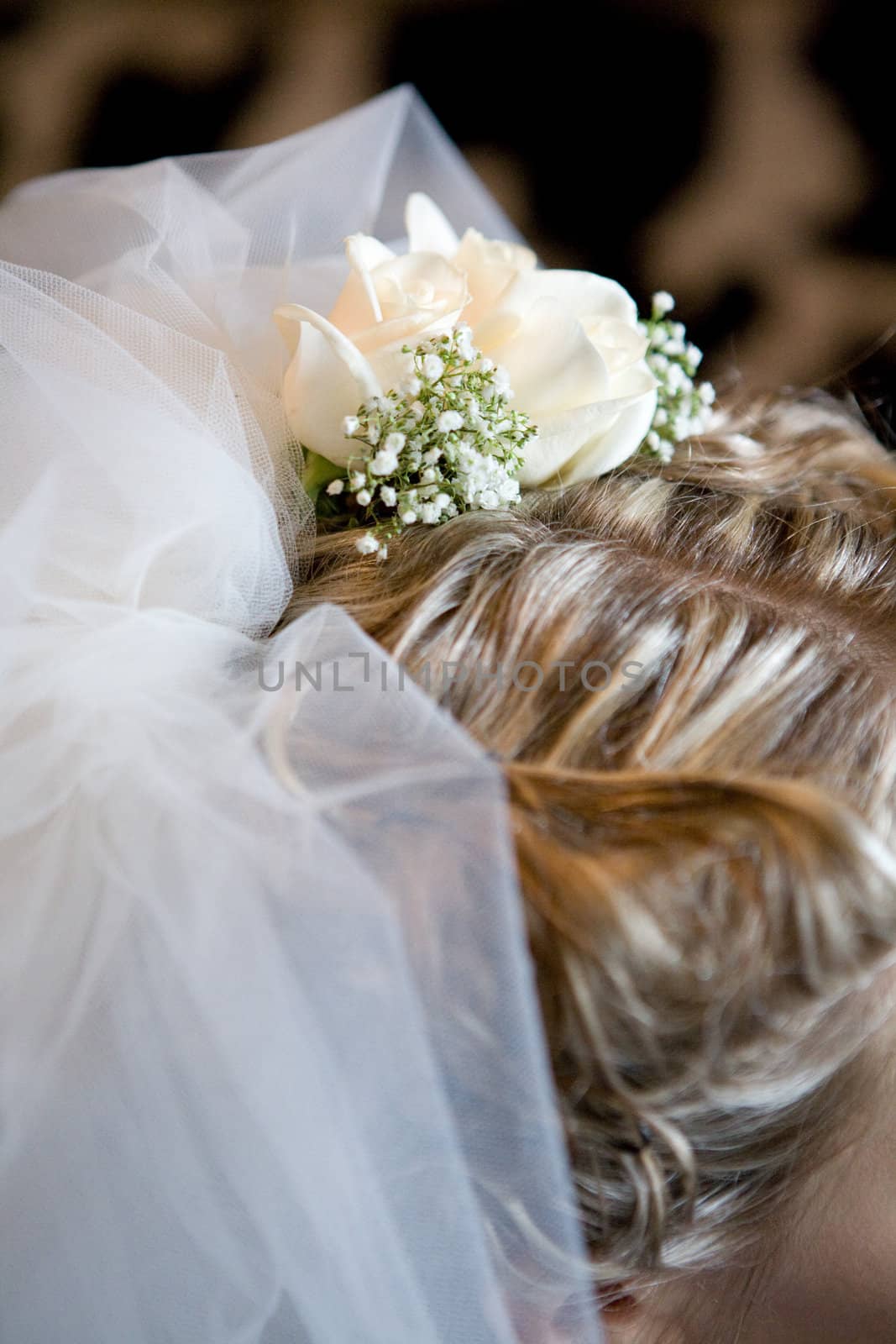 wedding hairstyle with rose