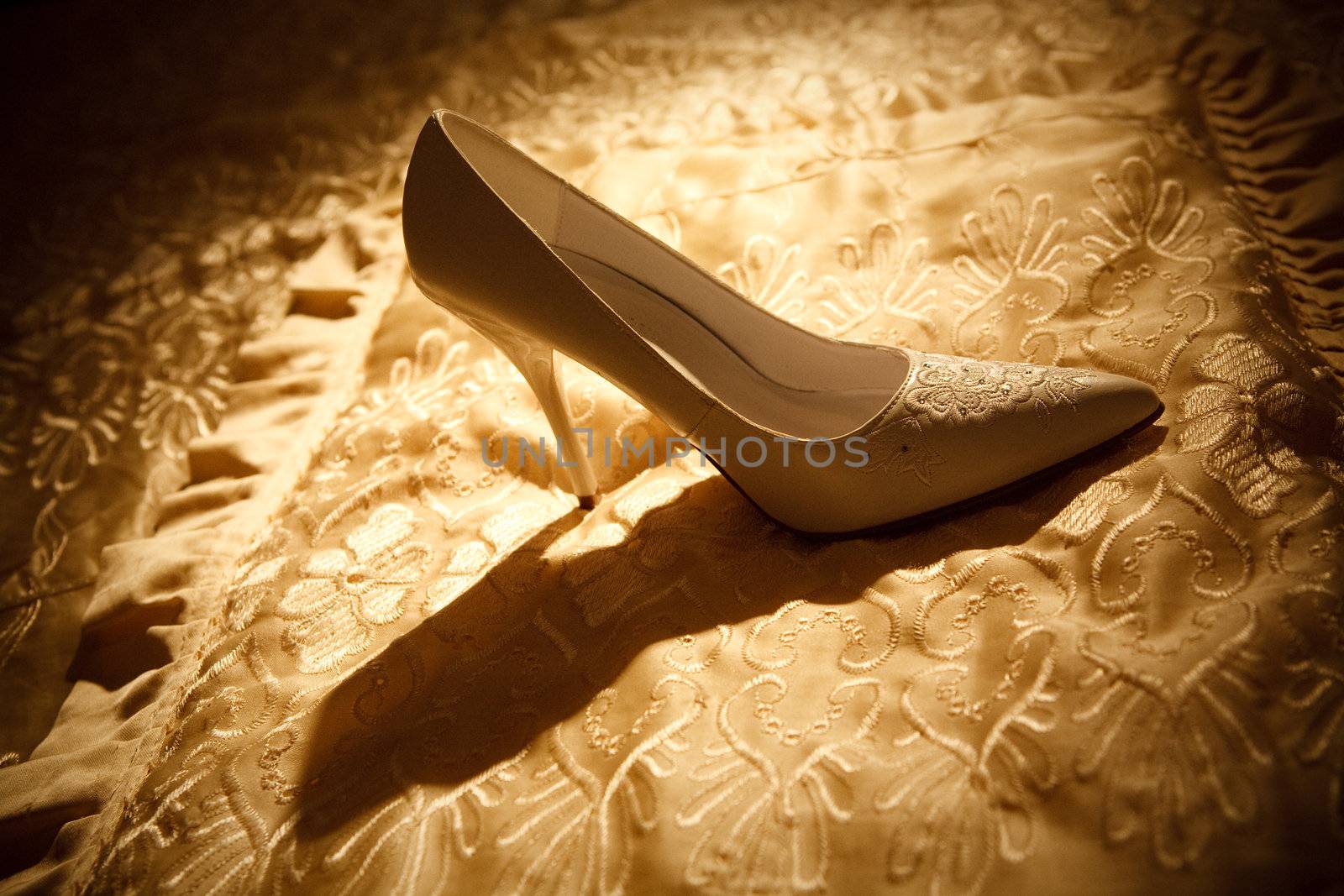 white shoe of the bride