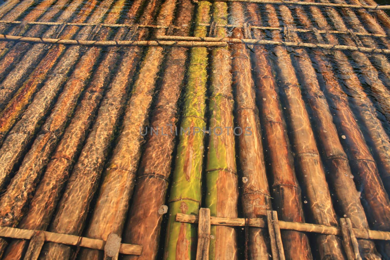 Bamboo raft on river Kvay, Thailand