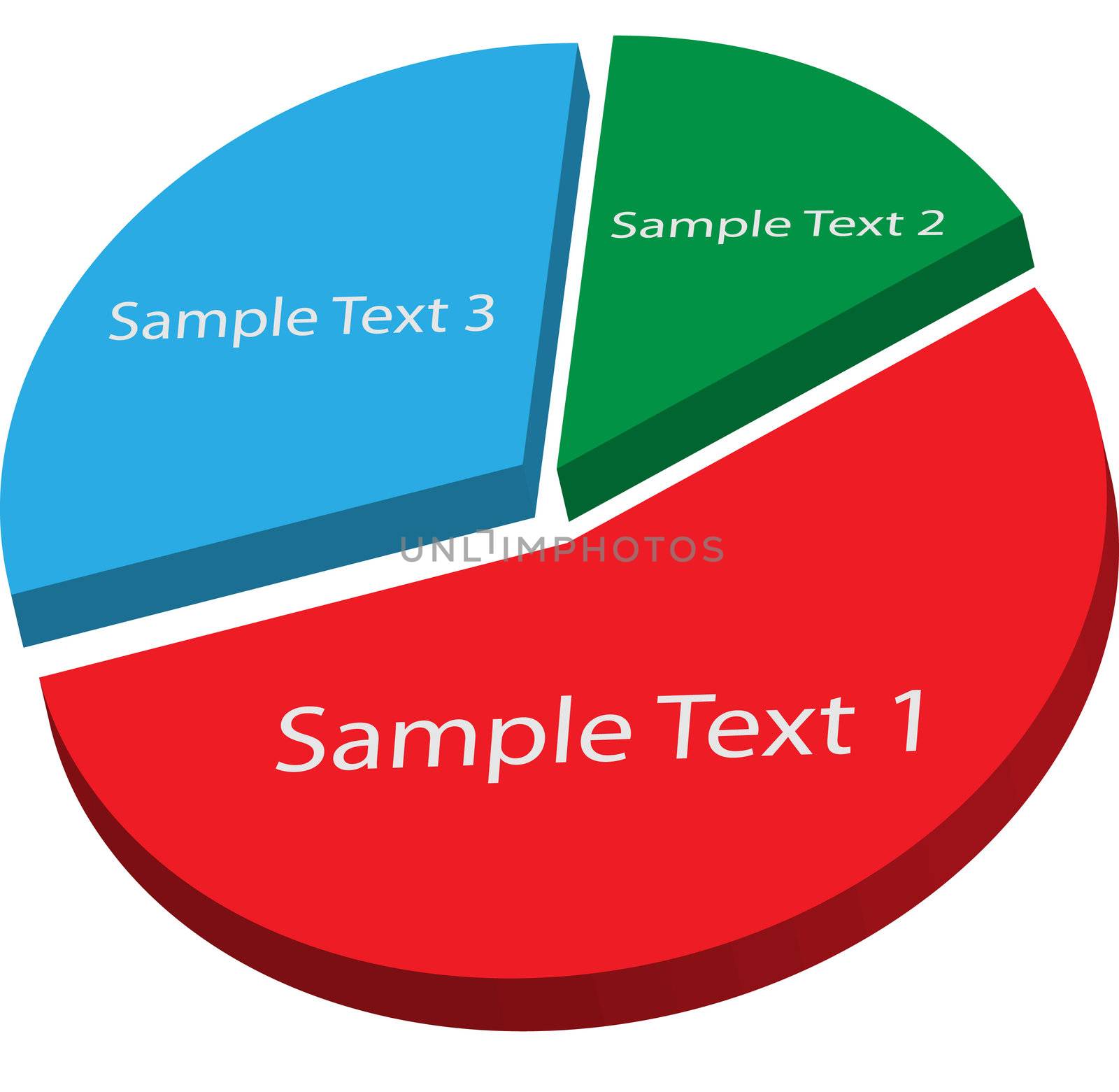 Image of a pie chart with editable text.