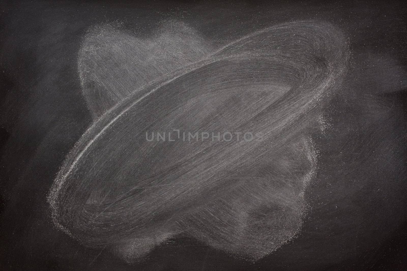blank blackboard with eraser smudges by PixelsAway