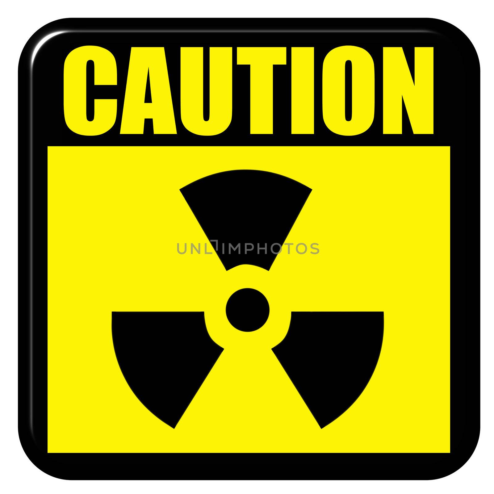 3D Caution Radioactive Sign by Georgios