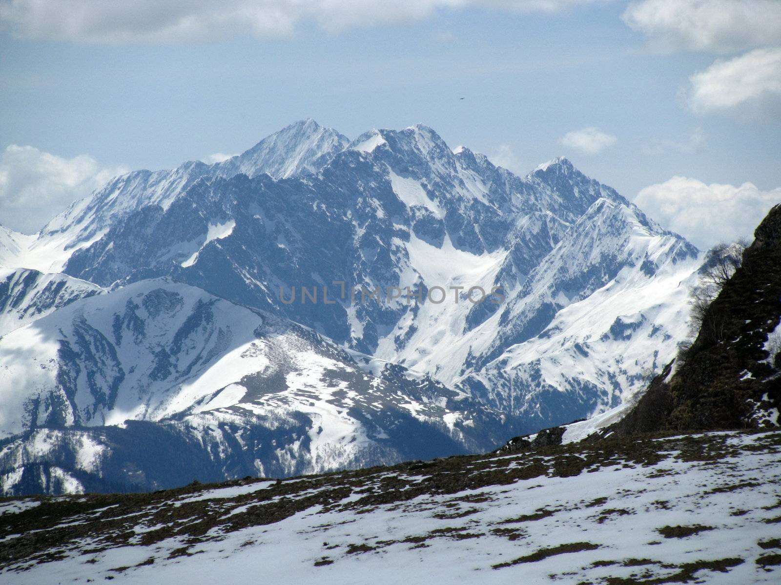 nature; landscape; mountains; top; snow; glacier; cloud by Viktoha