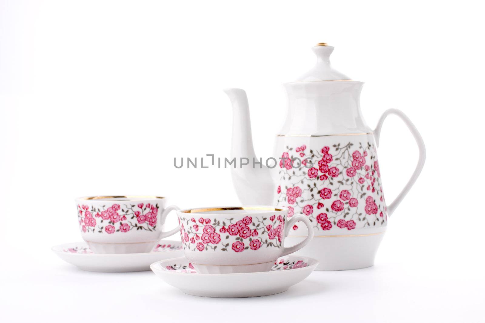 Elegant porcelain tea set by rozhenyuk