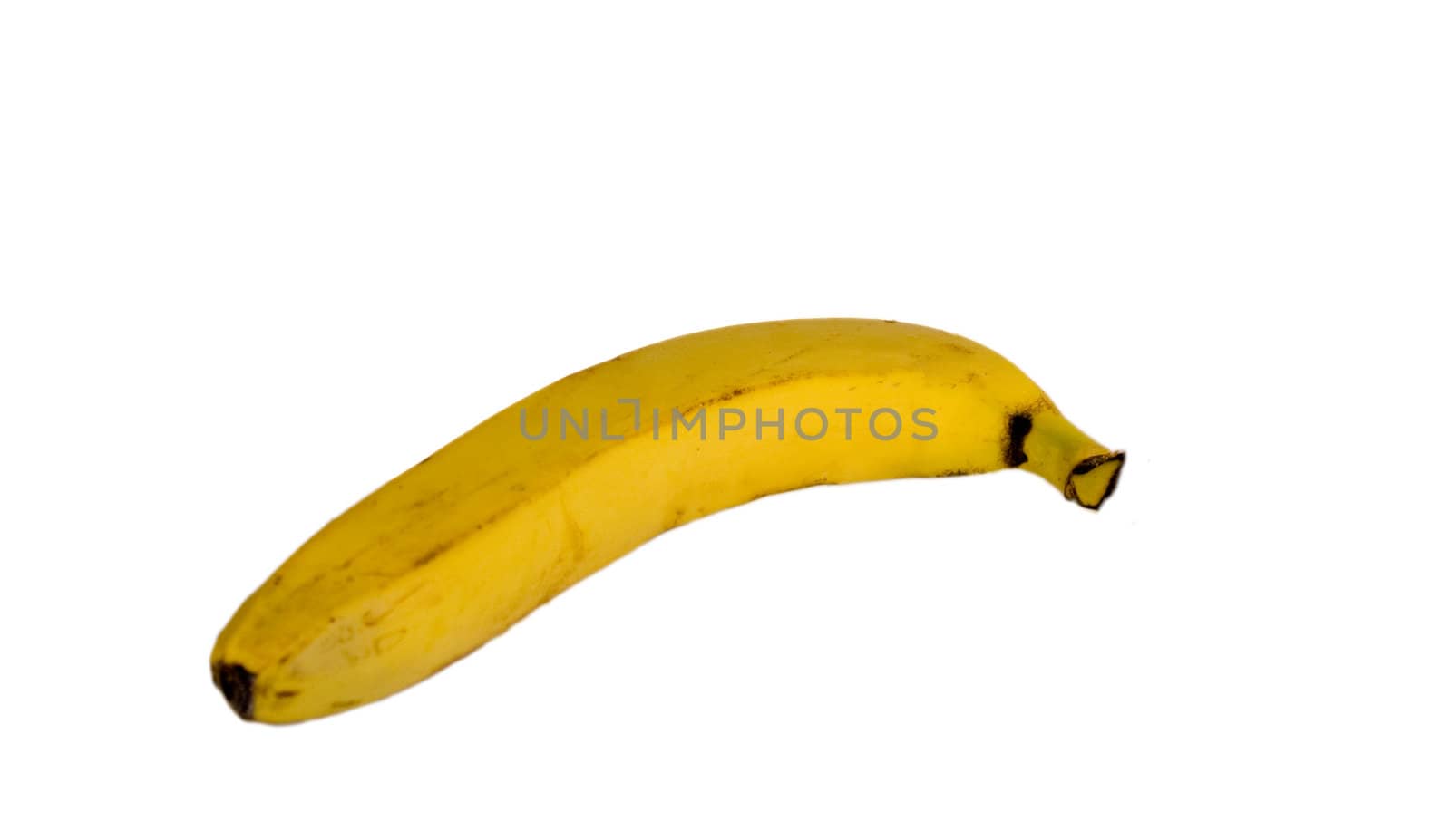 big yellow banana isolated over white background