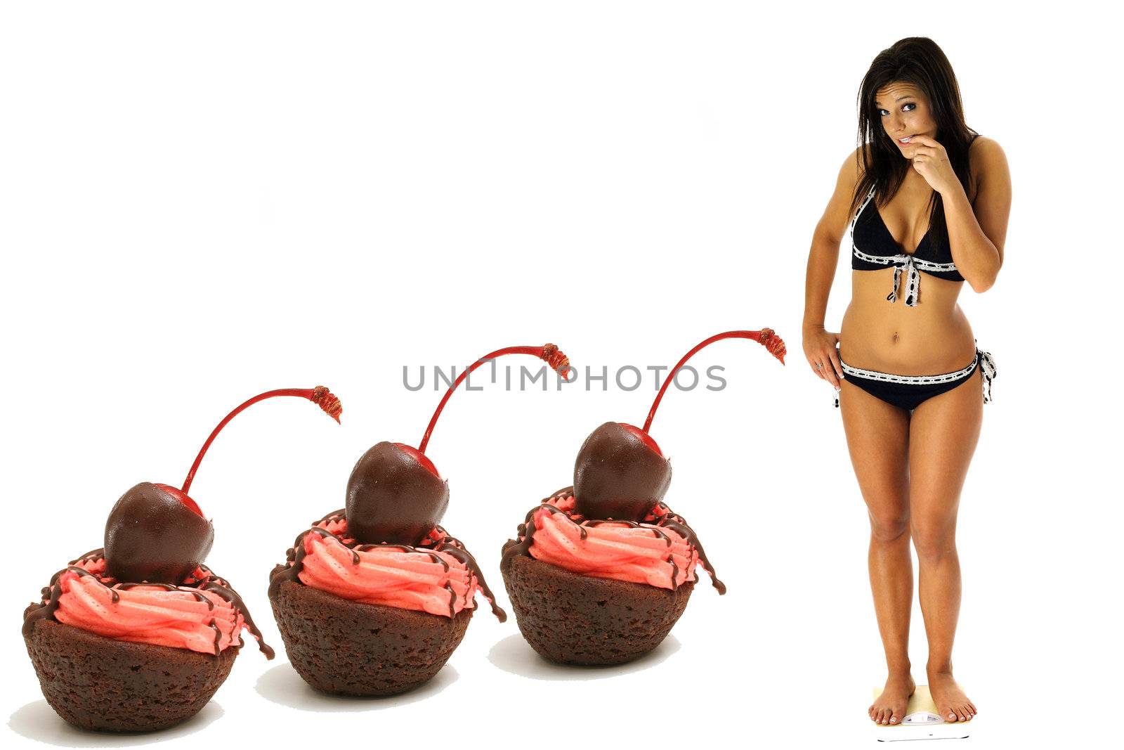 shot of triple cherry brownie weightloss by creativestock