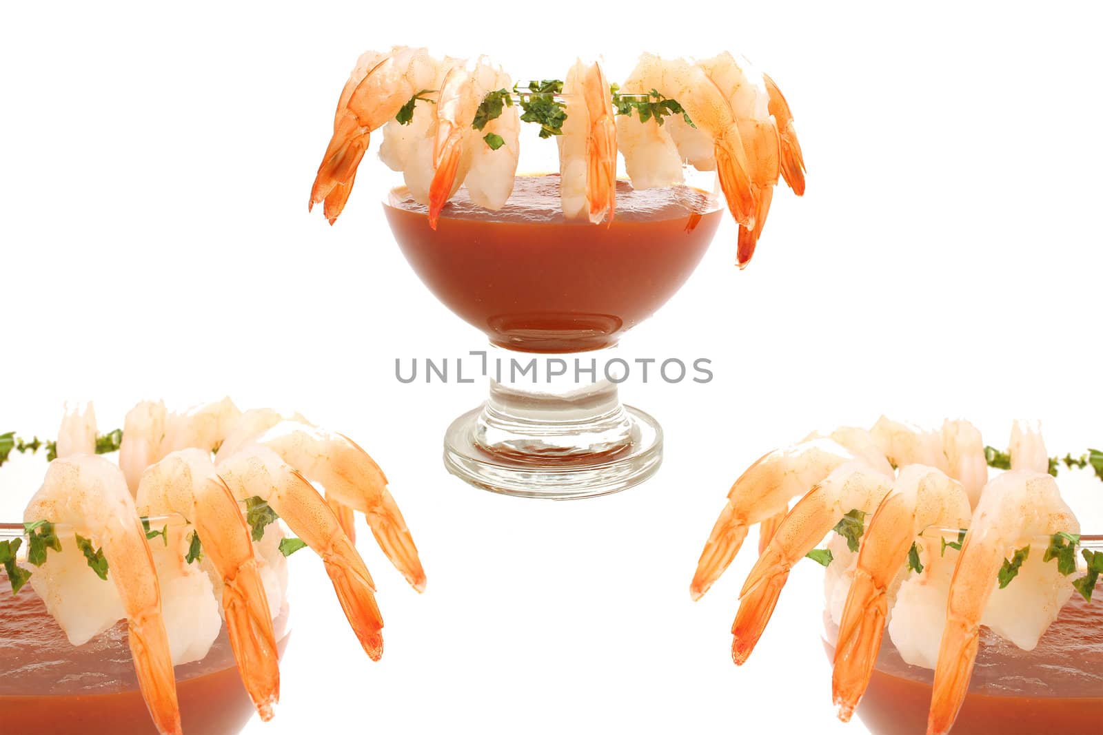 Shrimp cocktails isolated on white by creativestock