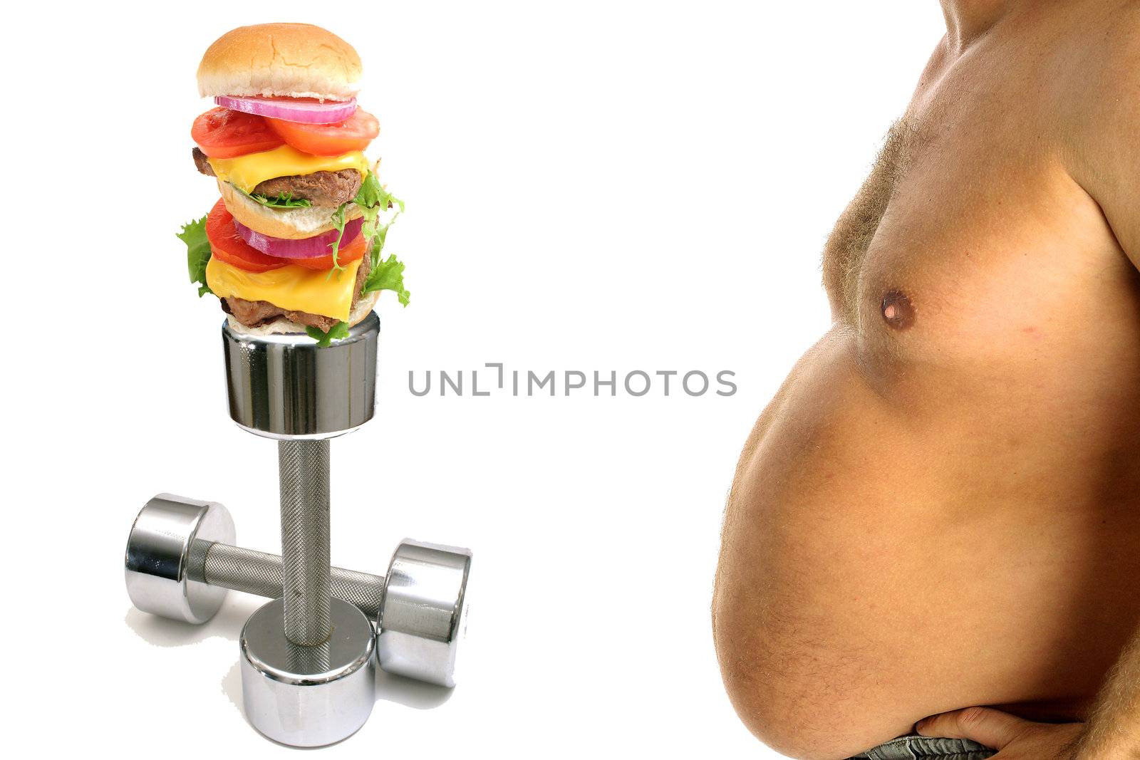shot of big belly workout burger by creativestock
