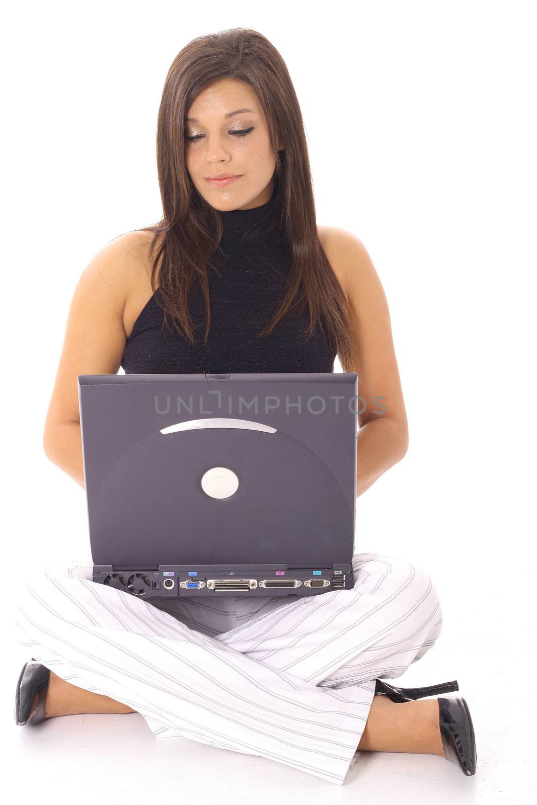 beautiful girl using a laptop