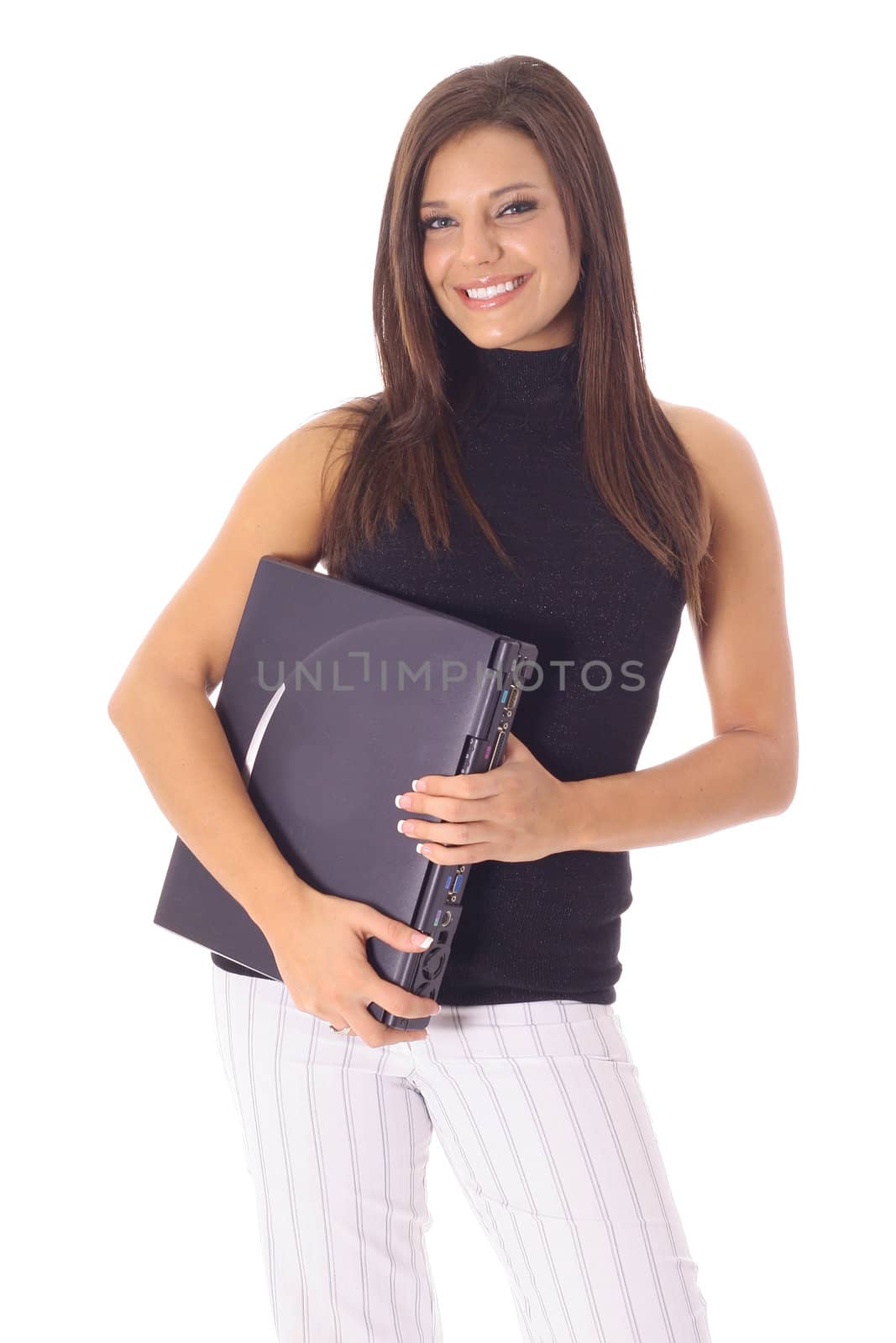 female student with laptop
