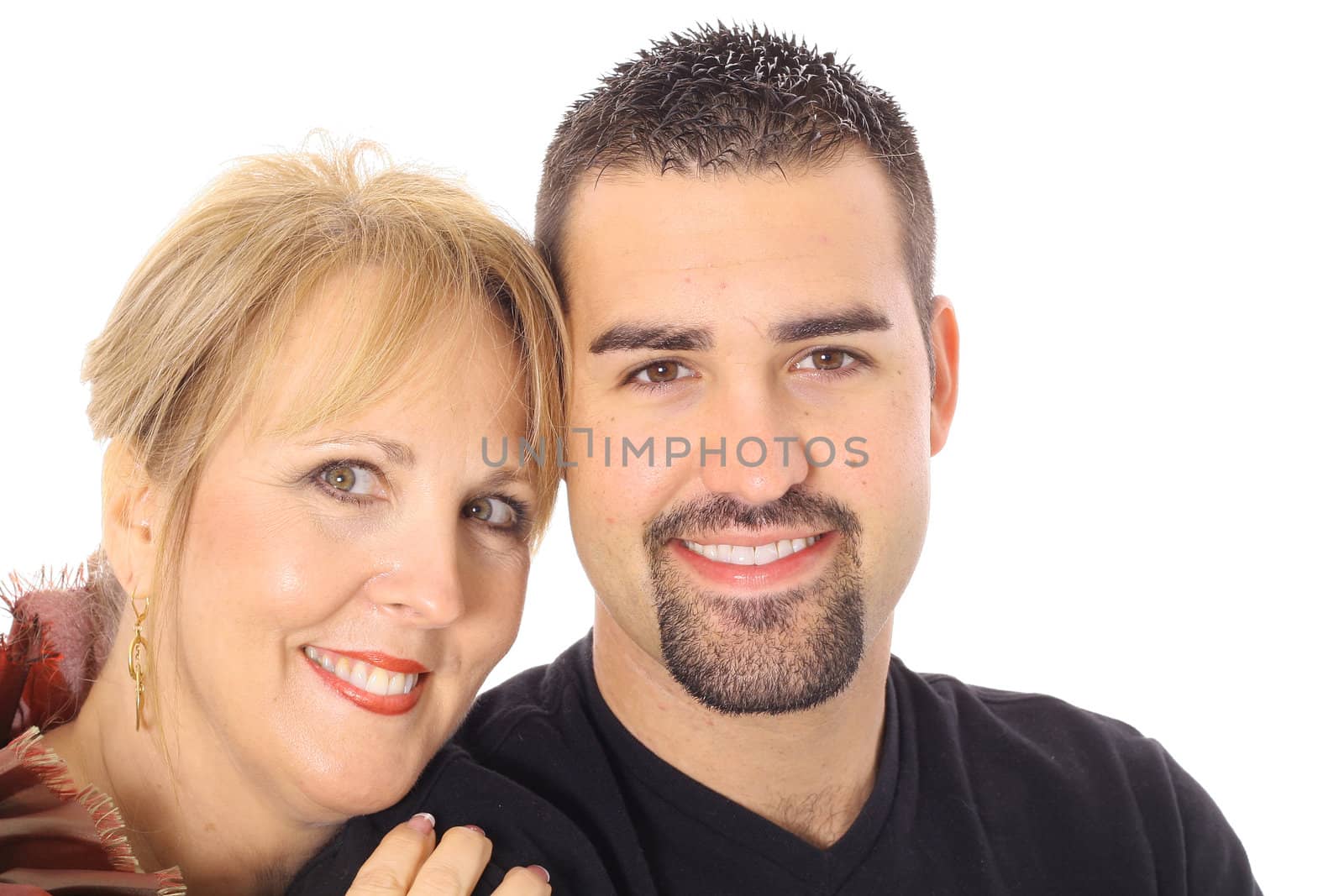 attractive mother and son isolated on white by creativestock