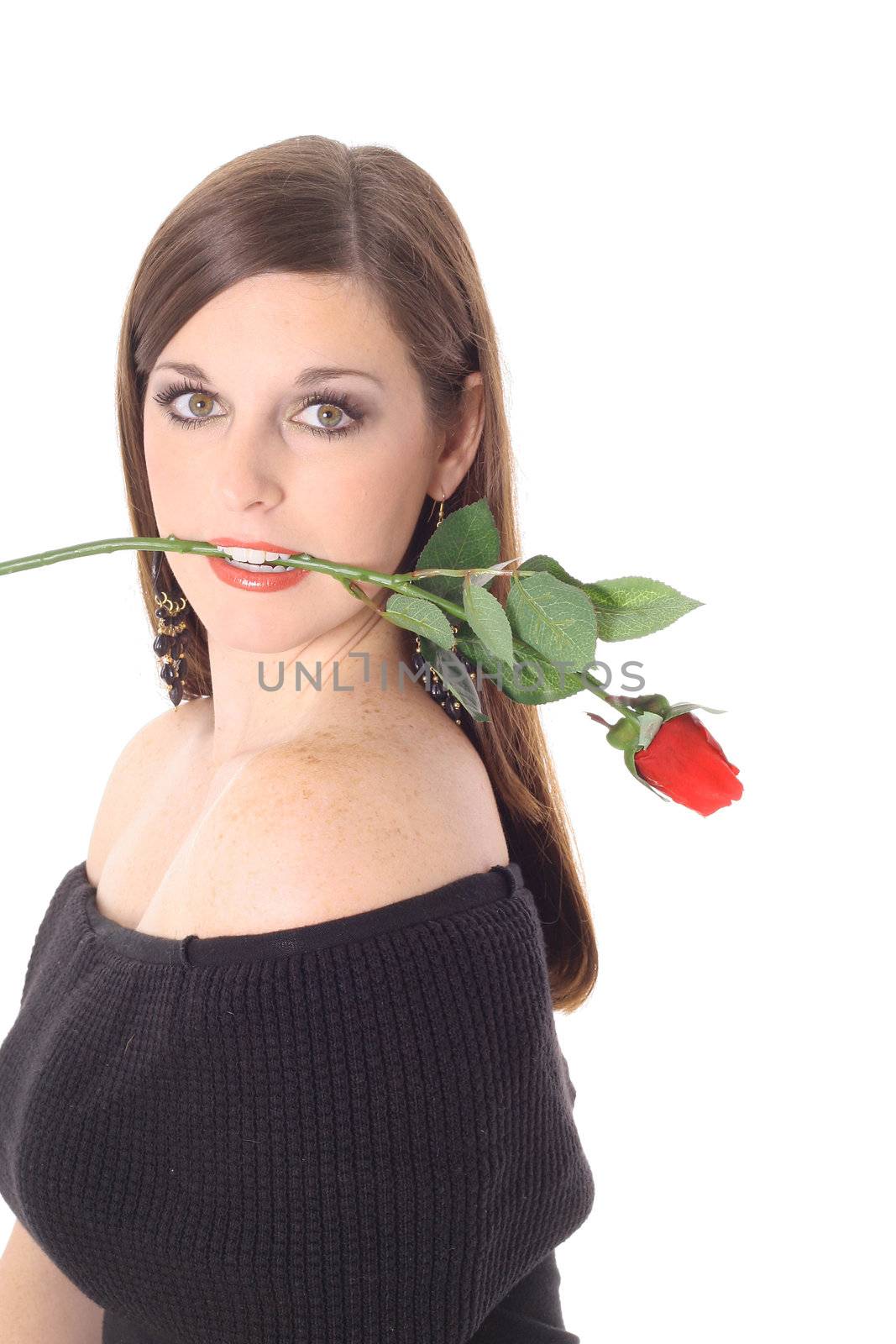 sexy woman with rose