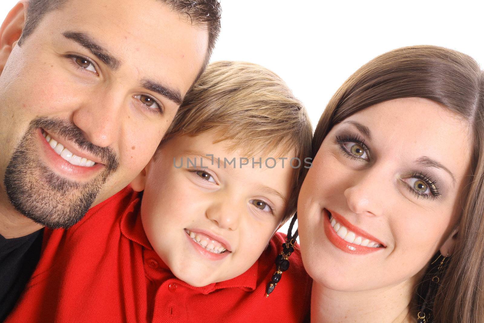 beautiful family portrait angle isolated on white by creativestock