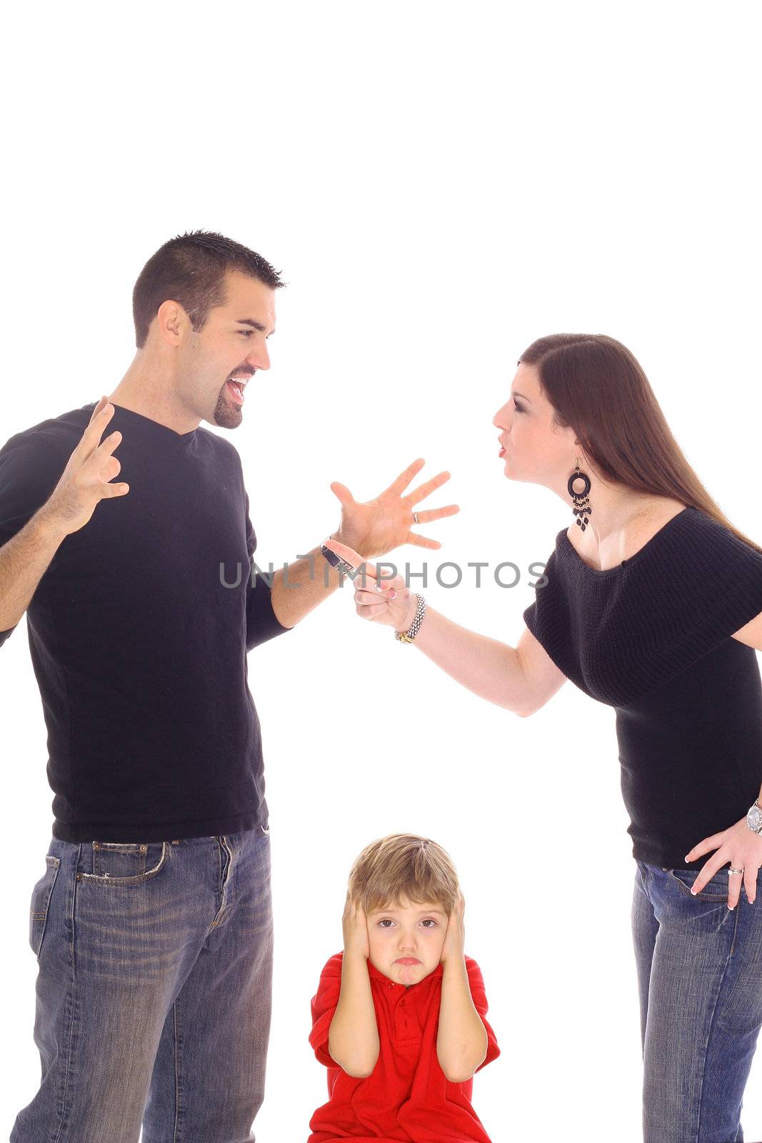 parents fighting and child stuck in between