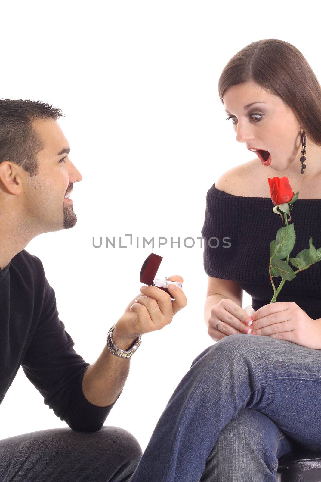 shot of oh my goodness surprise proposal by creativestock
