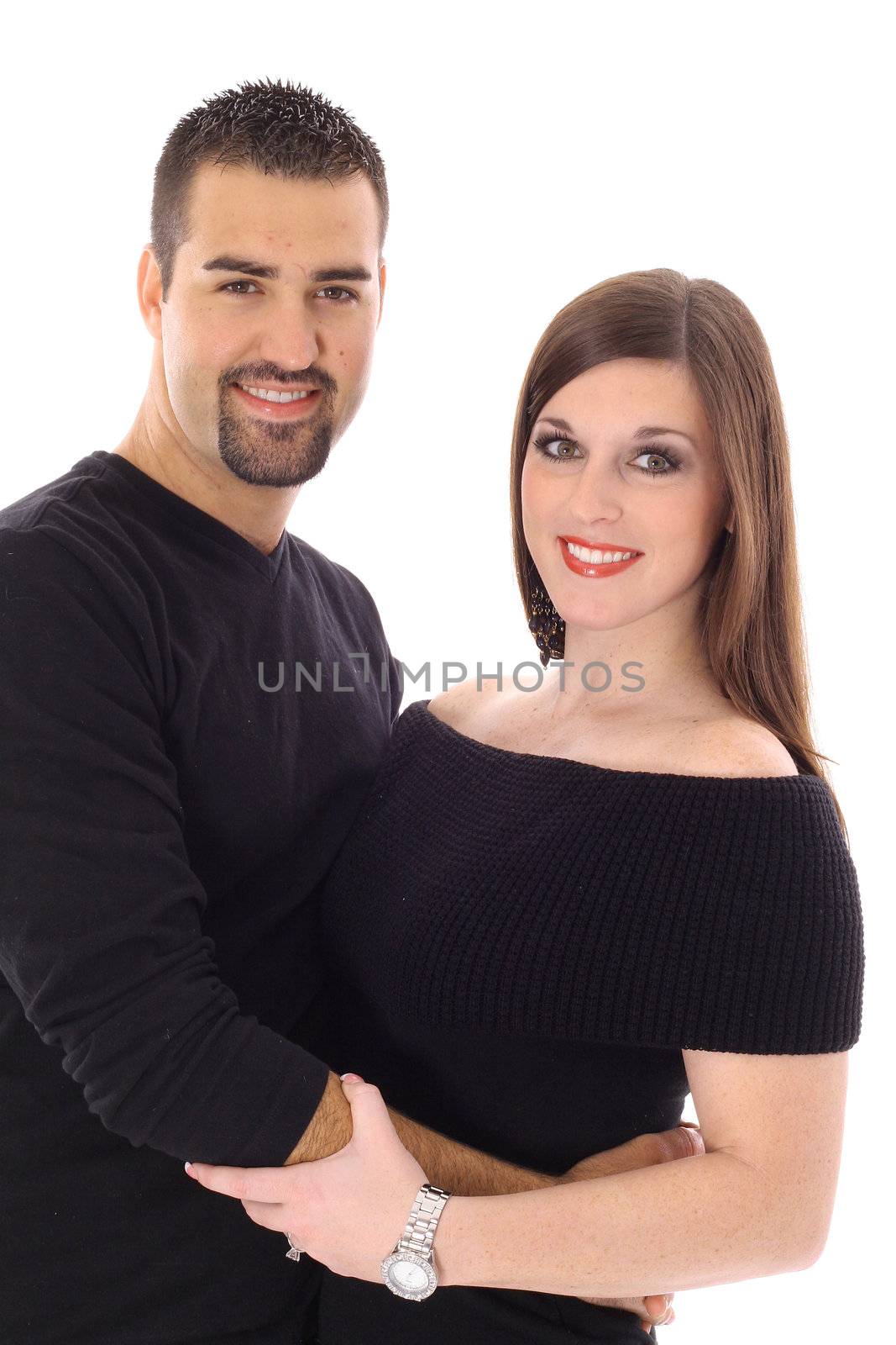 attractive couple isolated on white