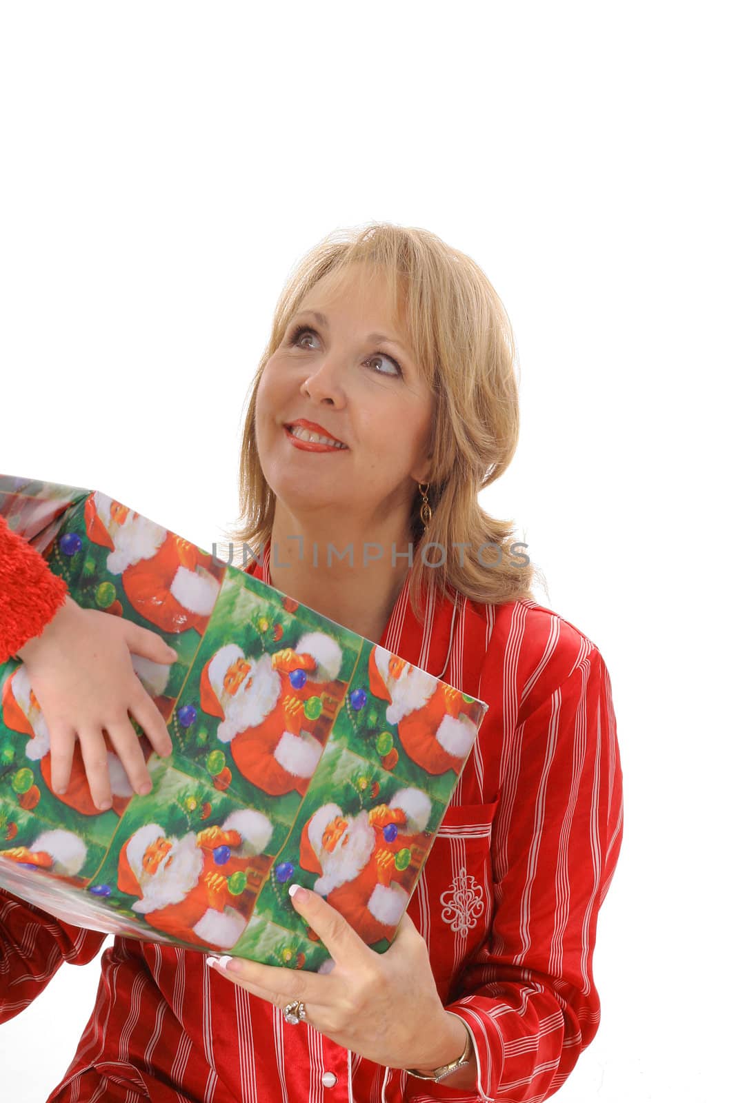 Grandmother getting a present