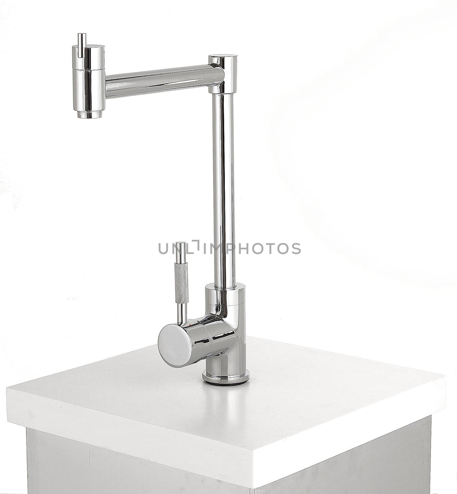 modern dsign water faucet tap over white by keko64