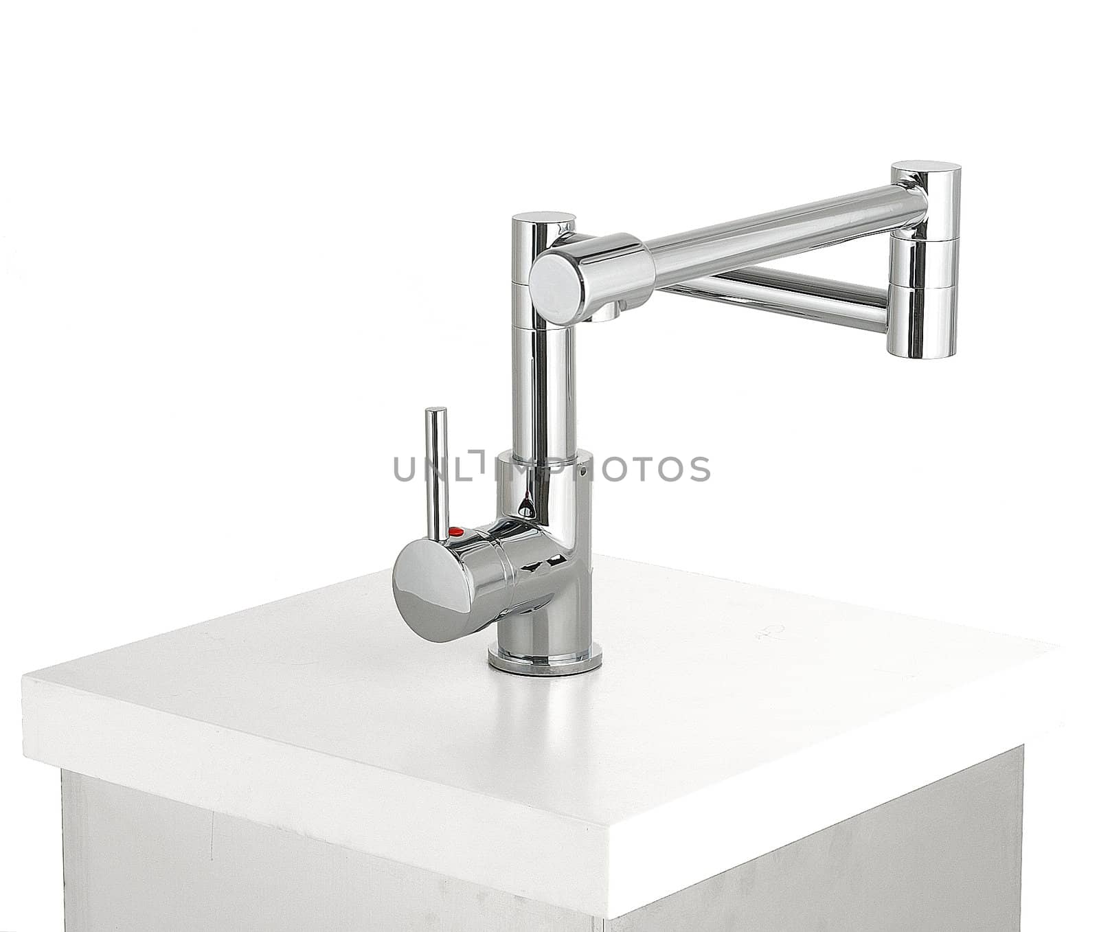 modrn dsign water faucet tap over white