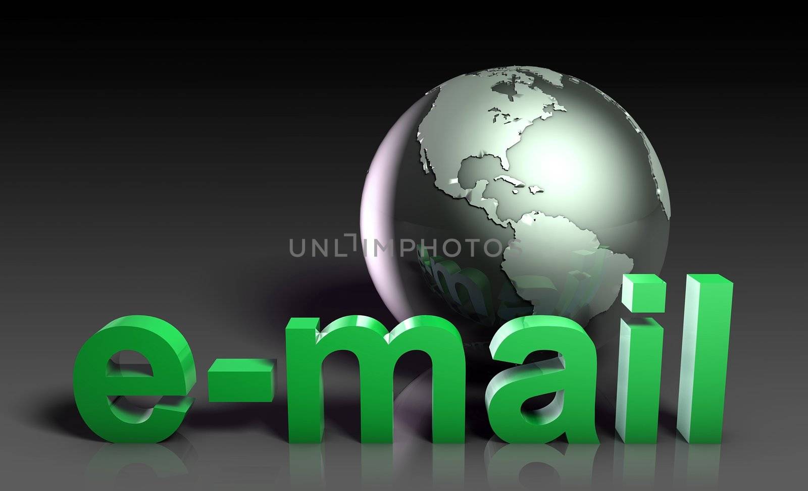 Email Corporate Concept in 3d Futuristic Art