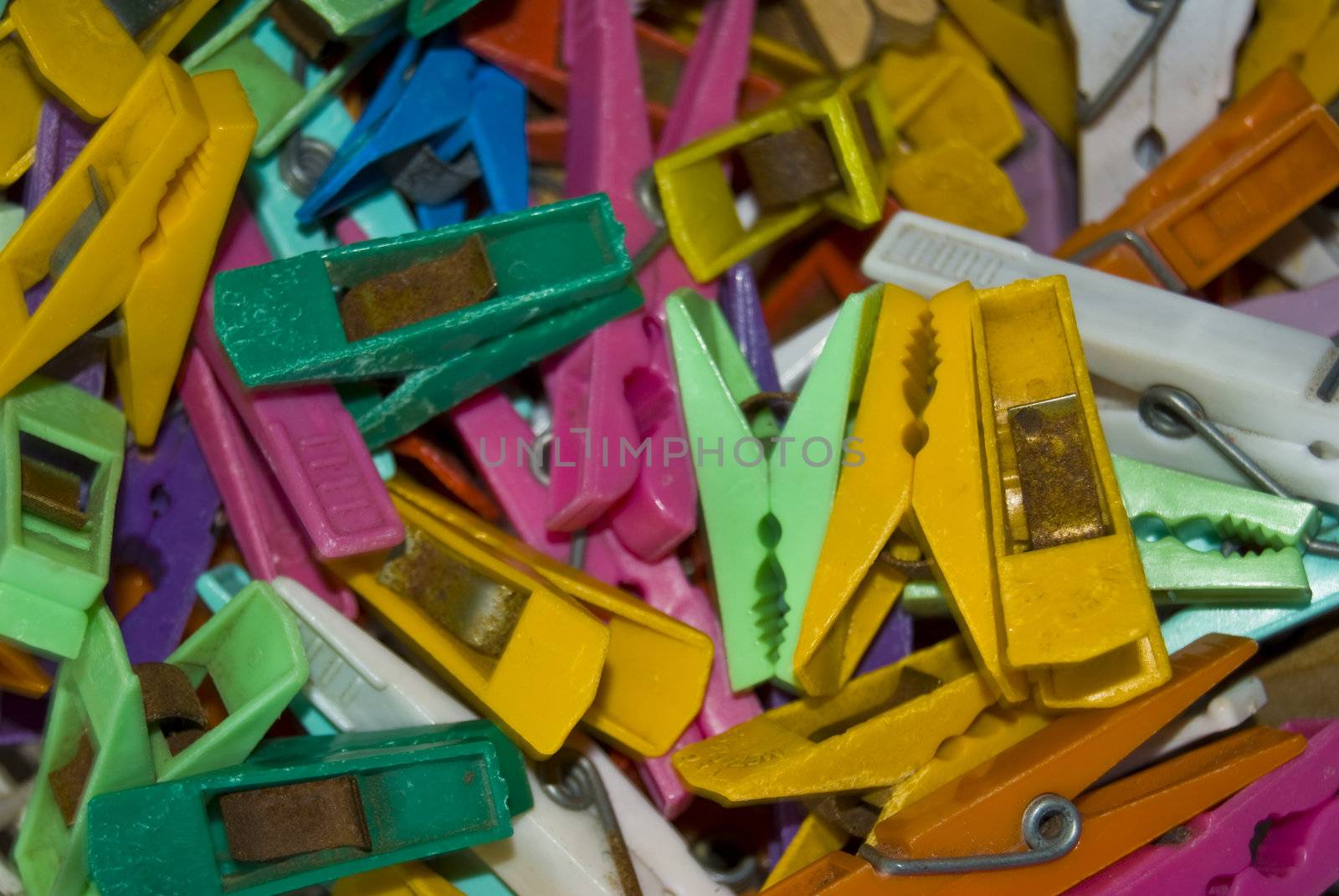 lots of old pegs in different colors