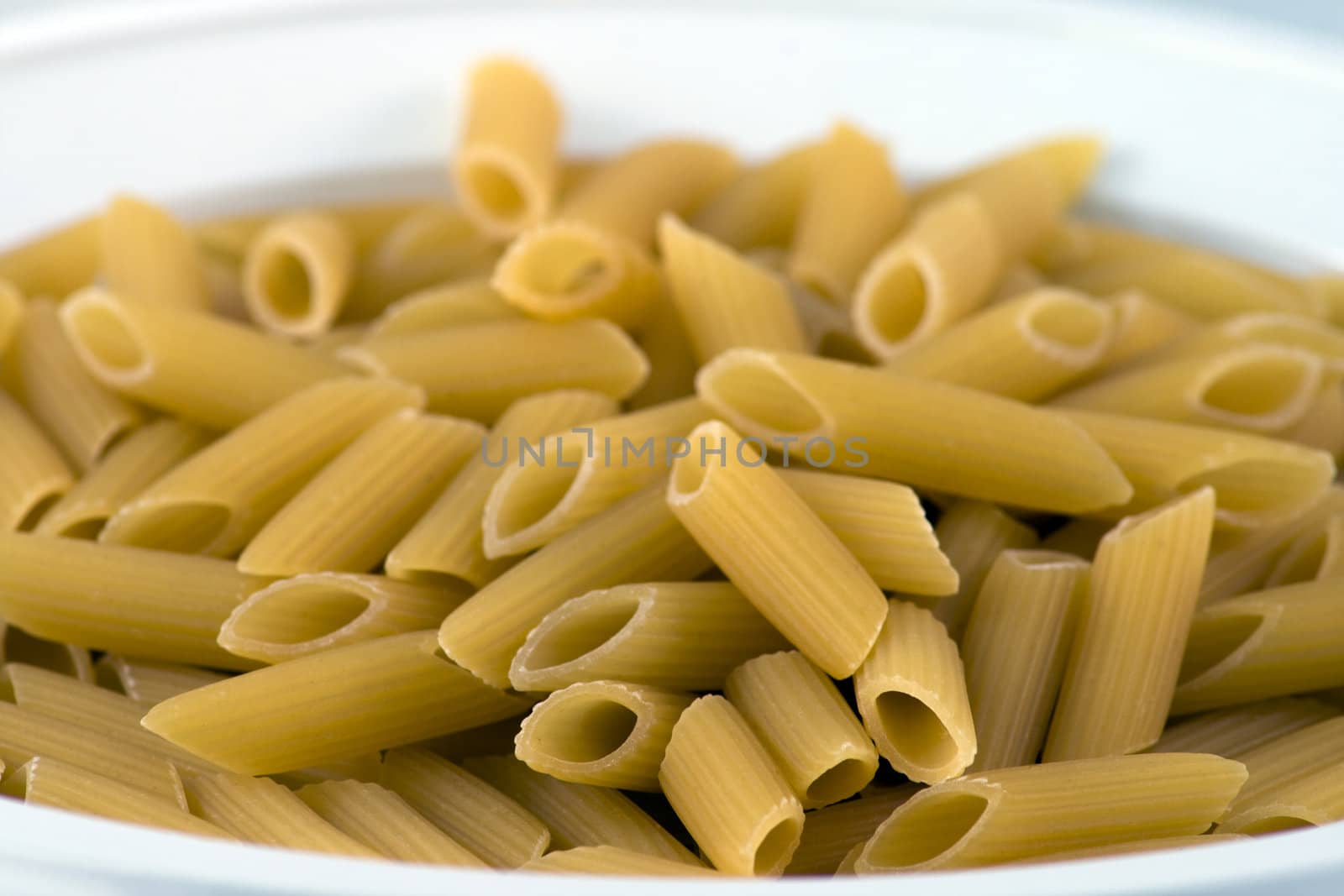 A plate of mezze penne, typical Italian pasta