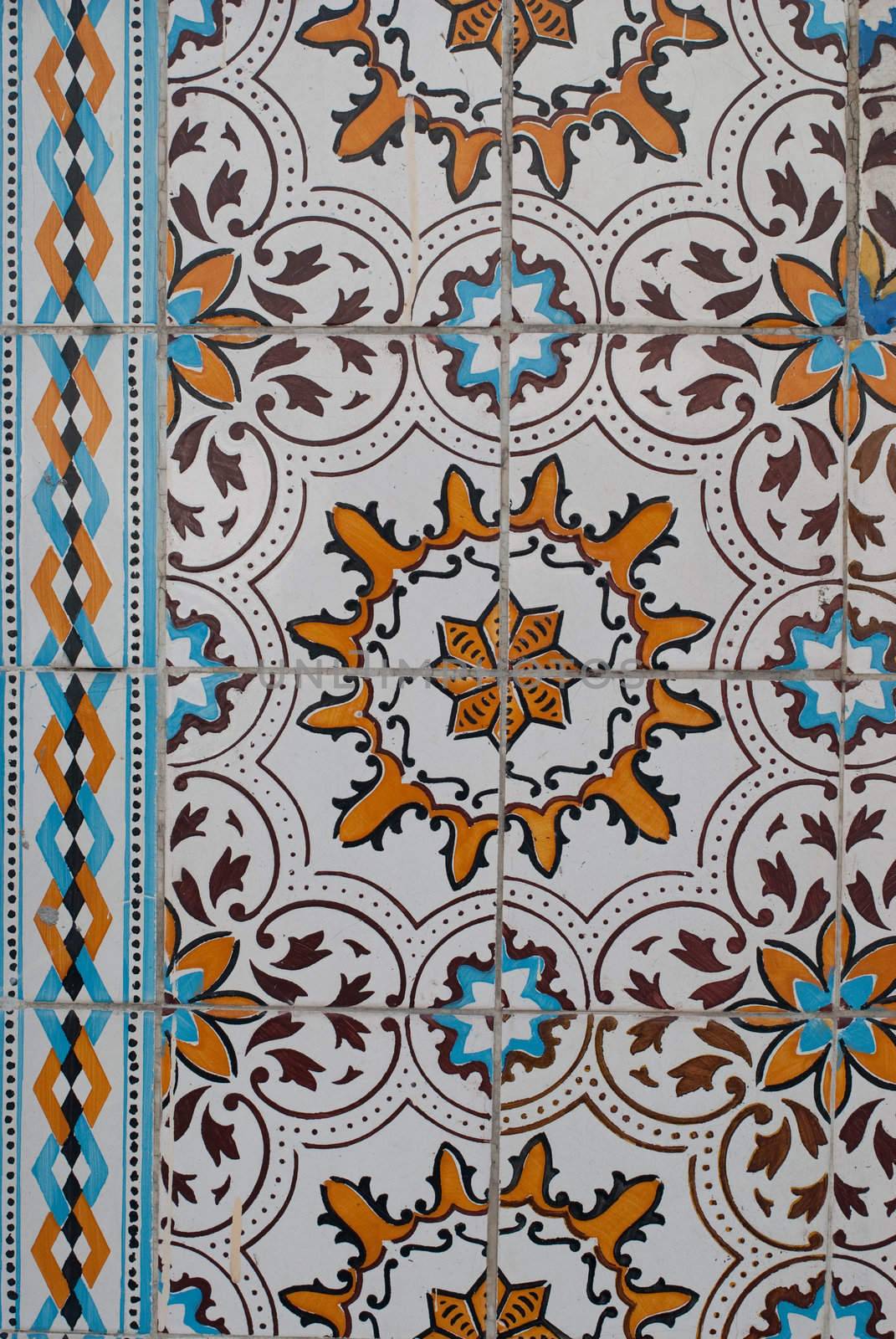 Detail of Portuguese glazed tiles.