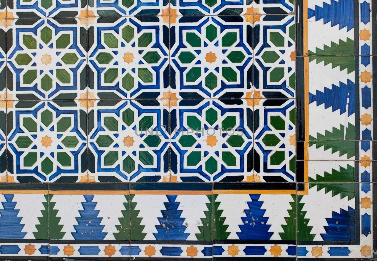 Detail of Portuguese glazed tiles.