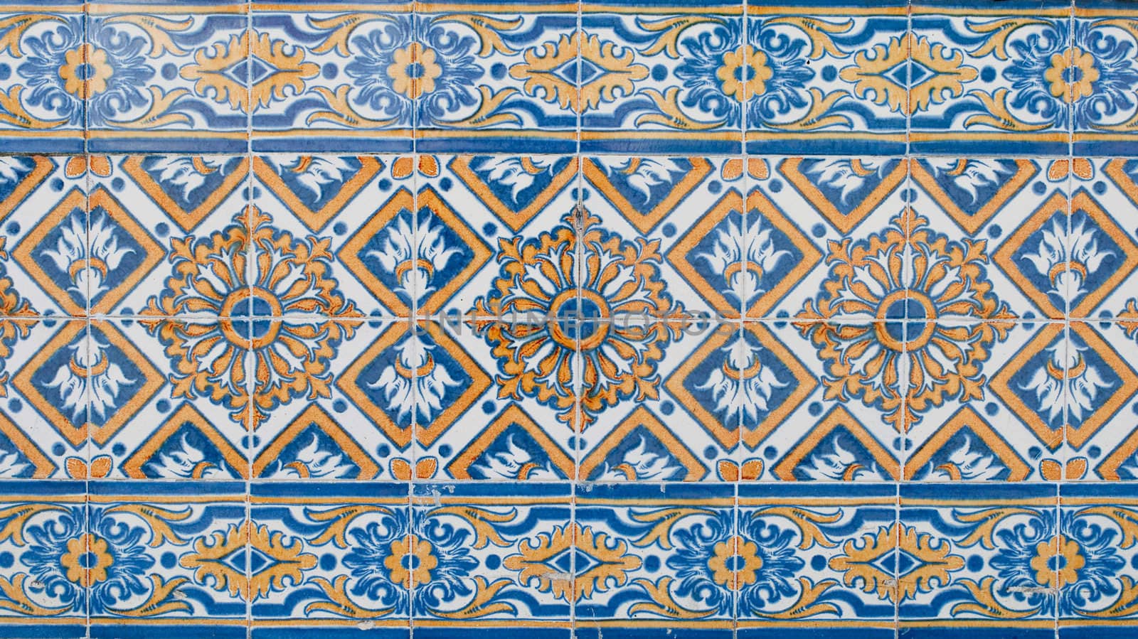 Detail of Portuguese glazed tiles.