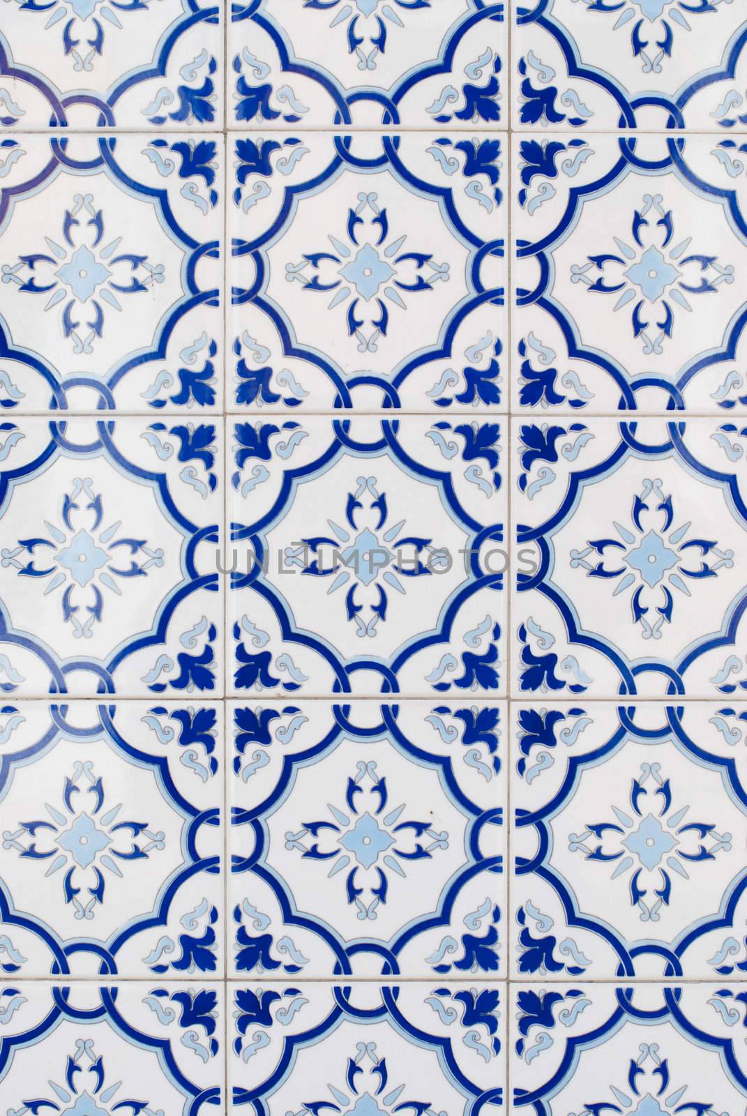 Detail of Portuguese glazed tiles.