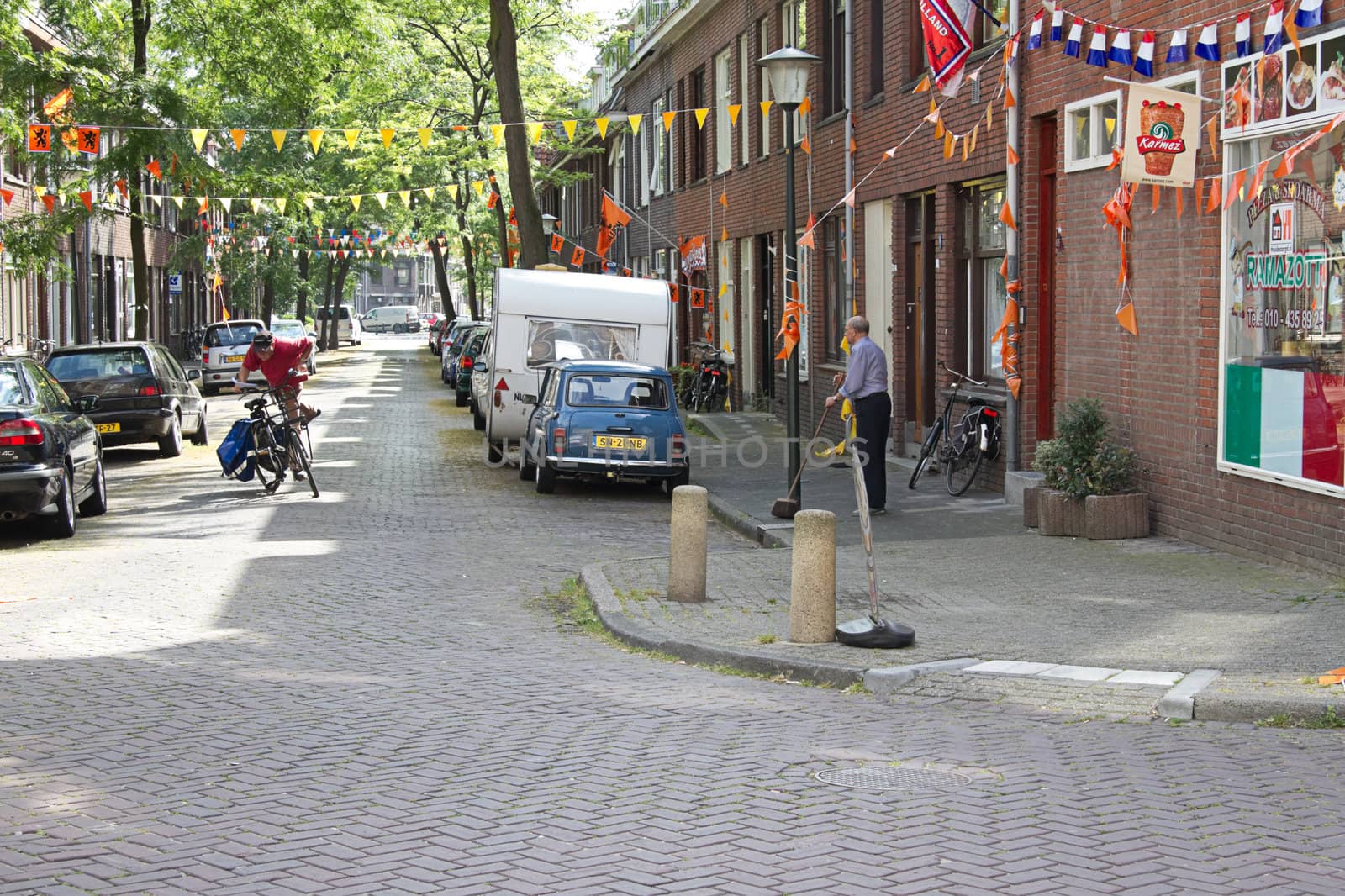 THE NETHERLANDS - 2010: Support of the Dutch team in the cities during soccer- or football championships, 2010, the Netherlands