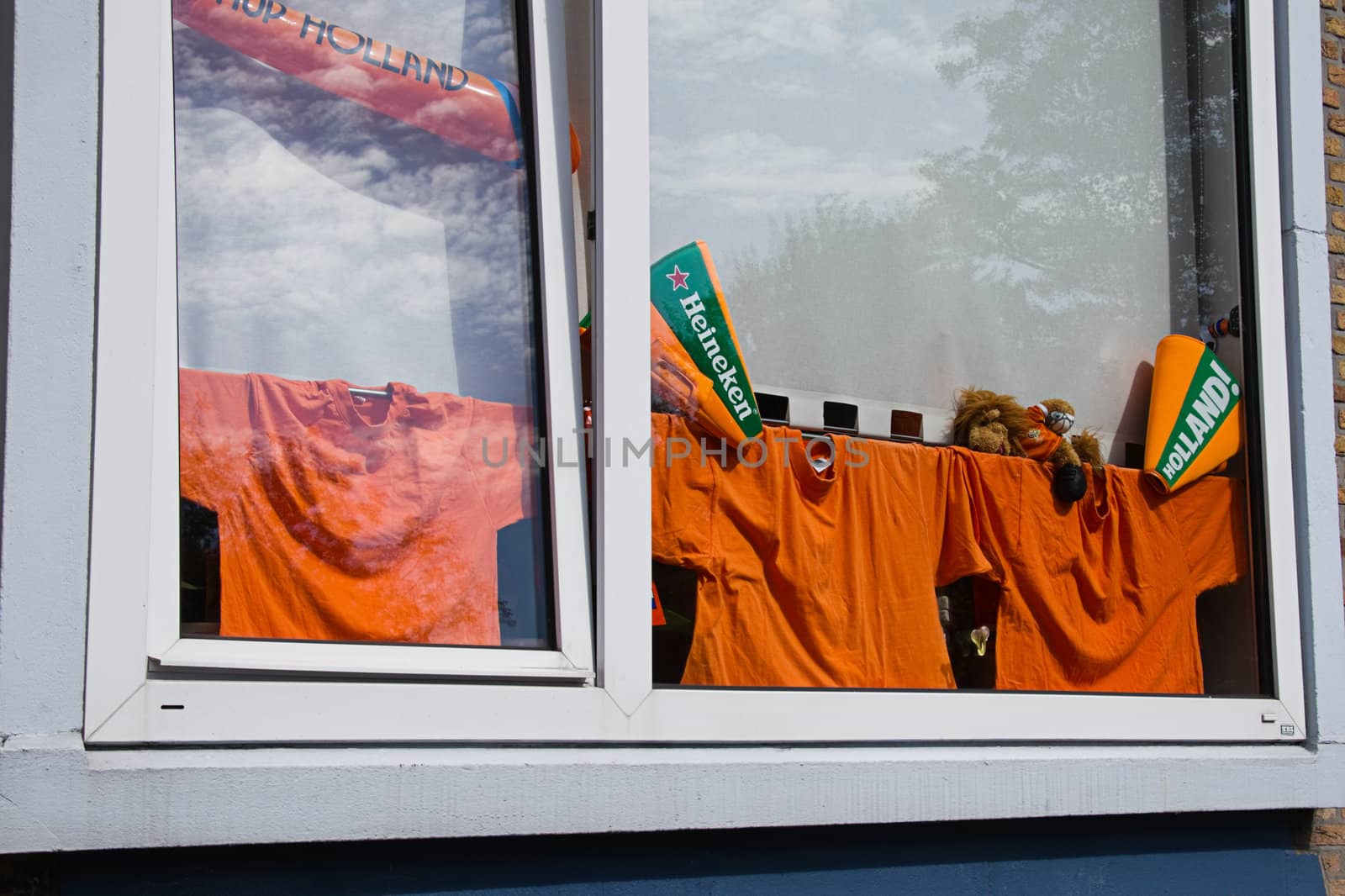 THE NETHERLANDS - 2010: Support of the Dutch team in the cities during soccer- or football championships, 2010, the Netherlands