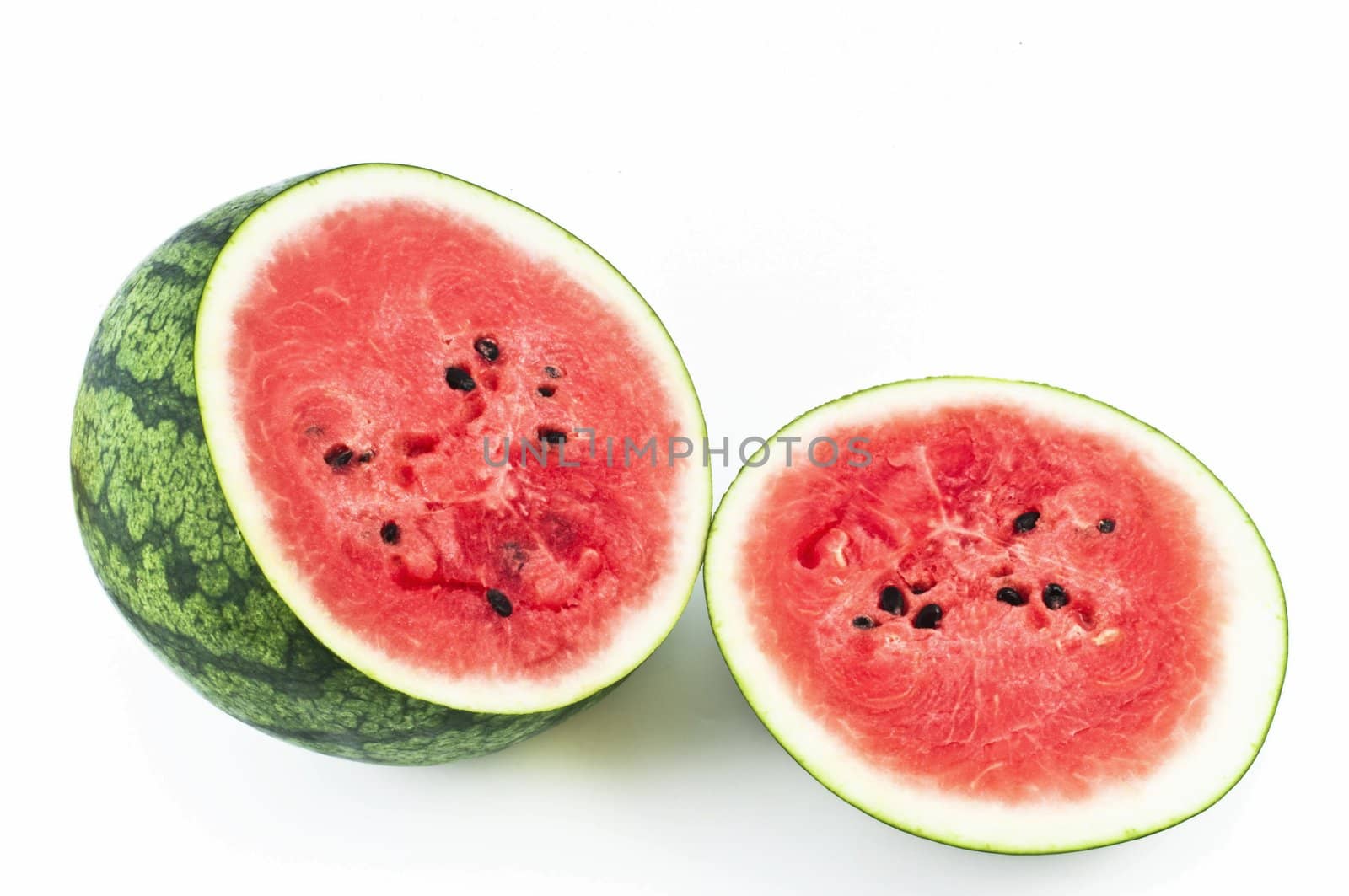 Full Sliced watermelon isolated on white background