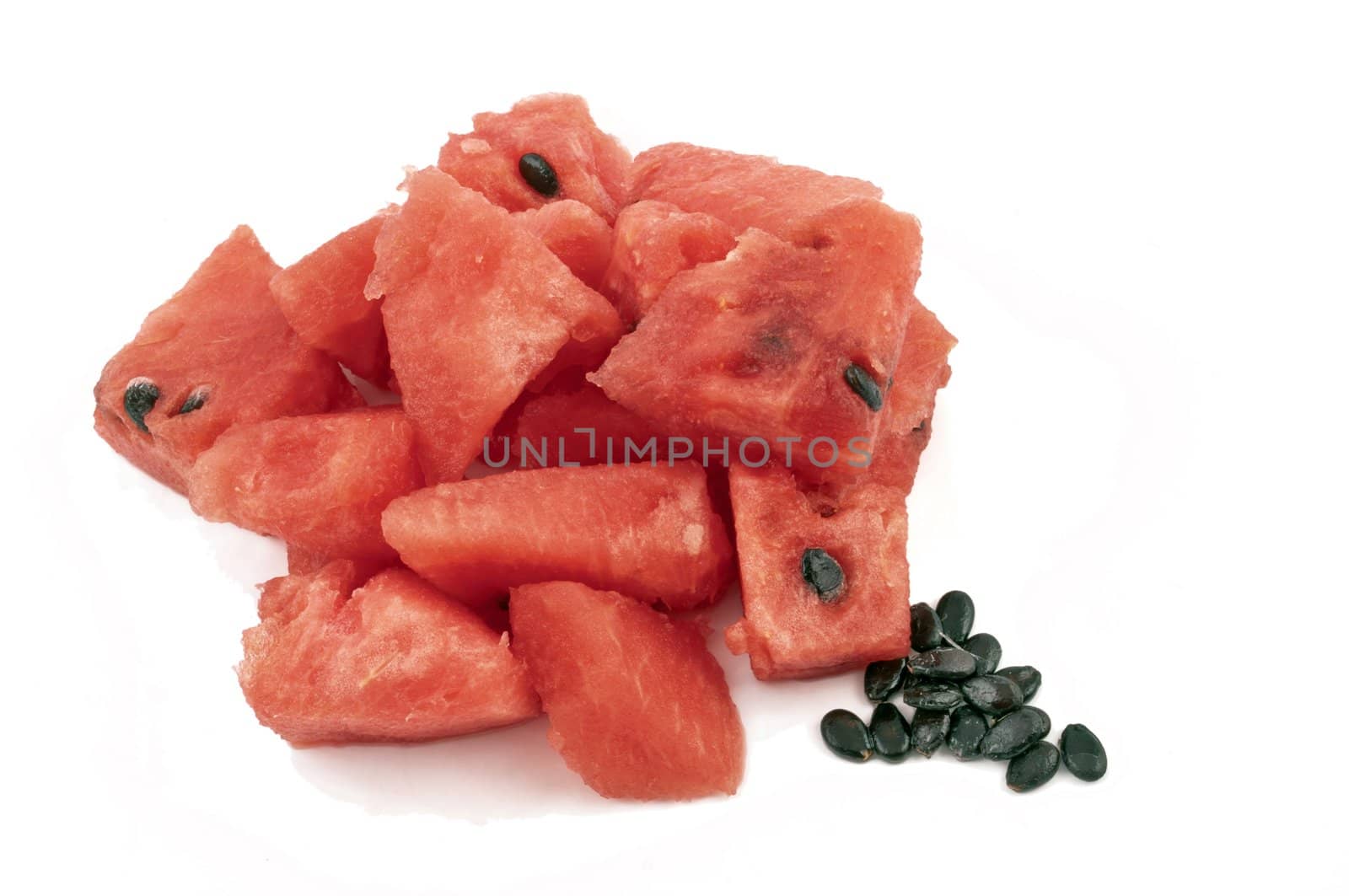 Watermelon pieces with seeds by rigamondis