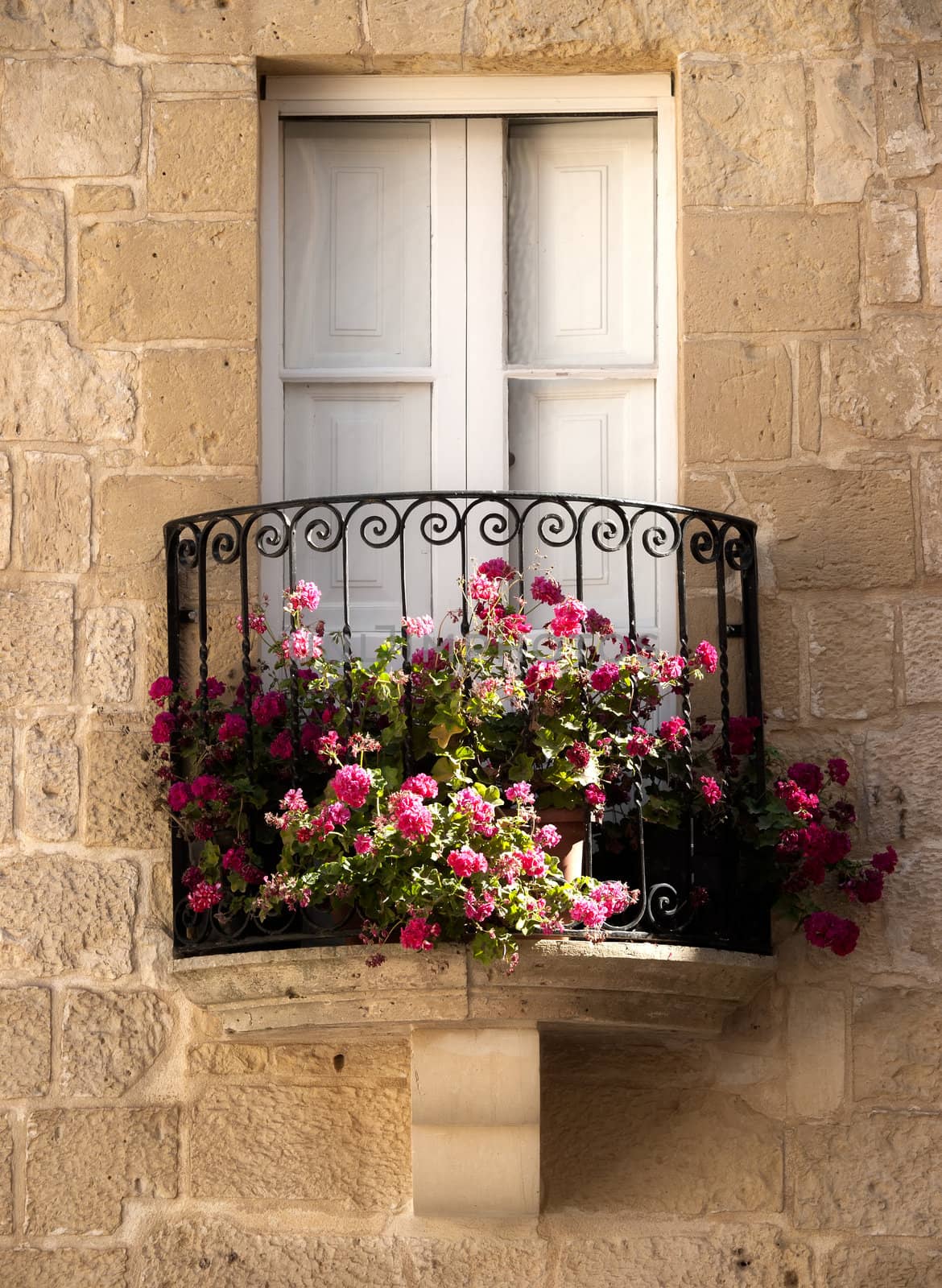 A quaint little balcony in the city of Mdina in Malta