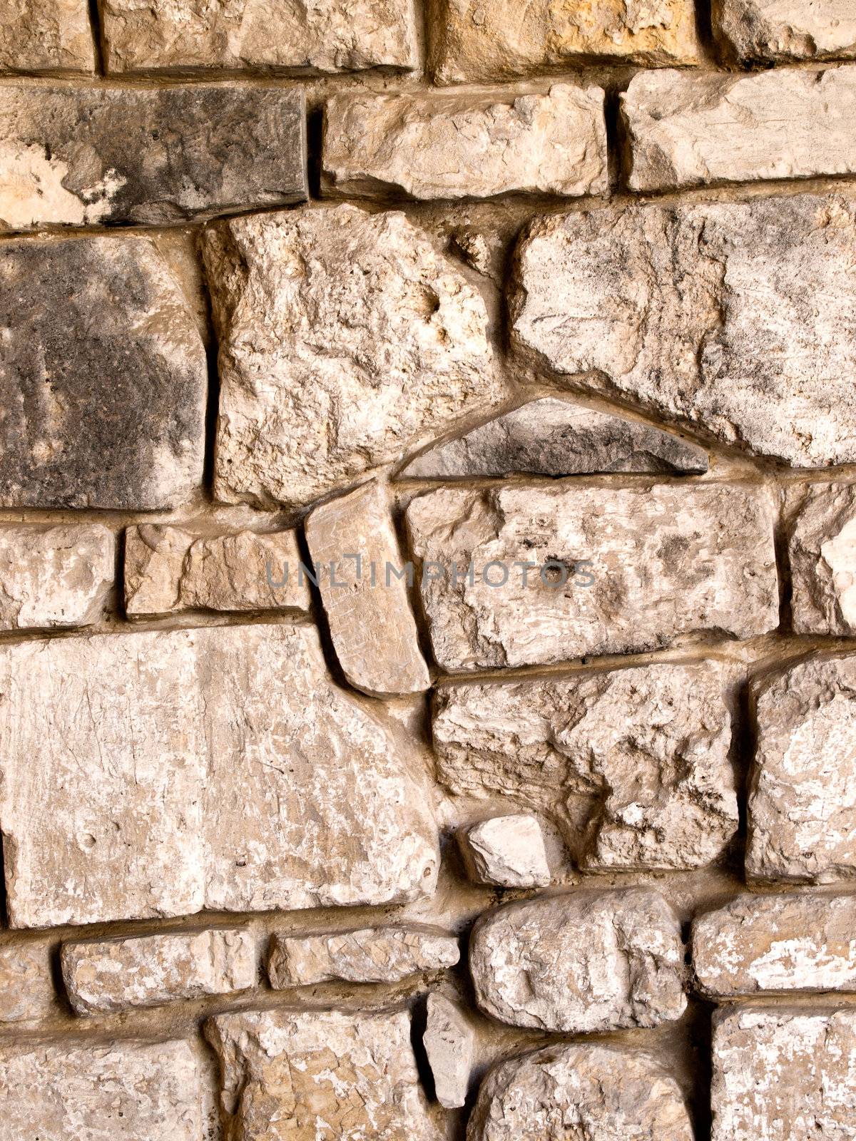 Texture and detail of an old limestone wall