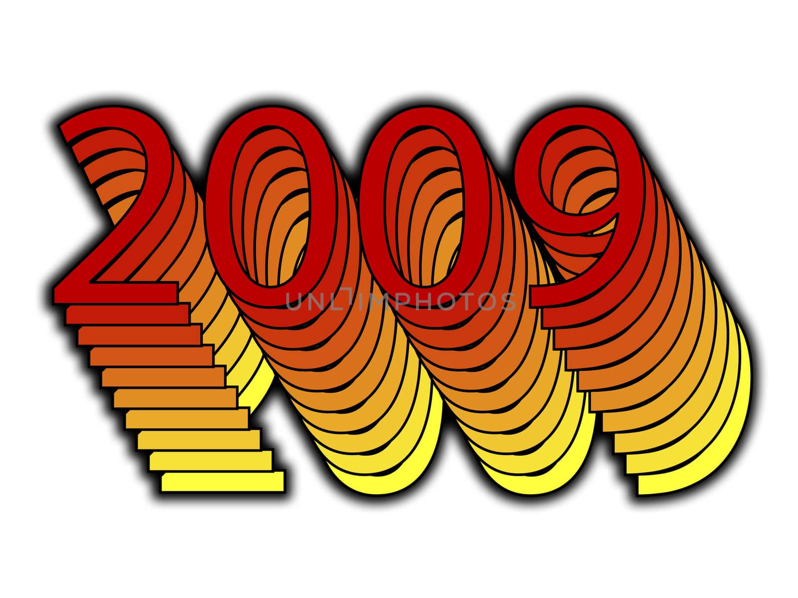 A simple image representing the new year 2009.