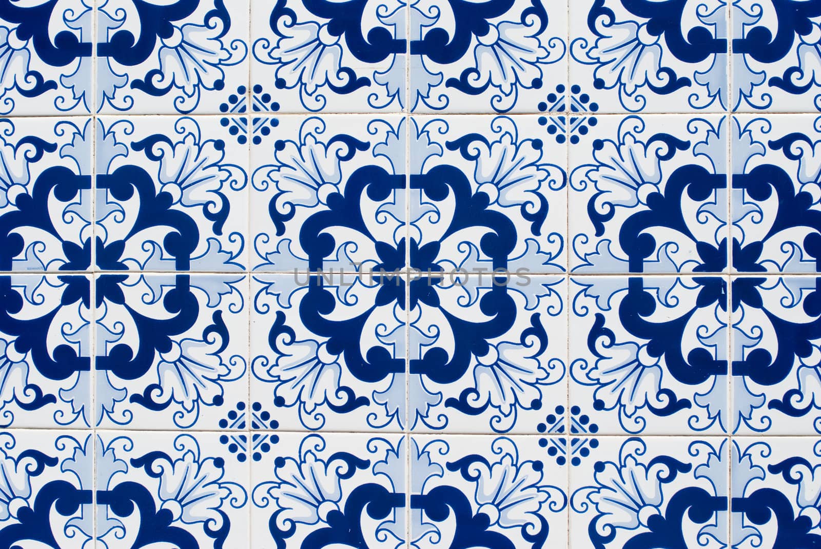 Detail of Portuguese glazed tiles.