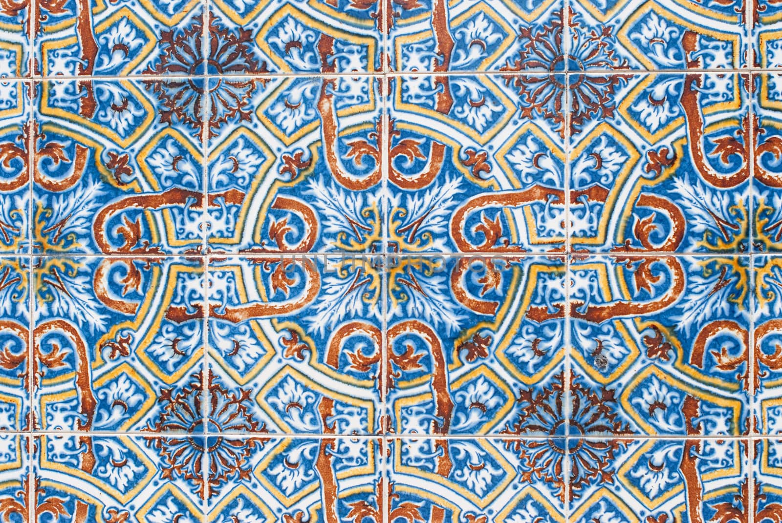 Detail of Portuguese glazed tiles.