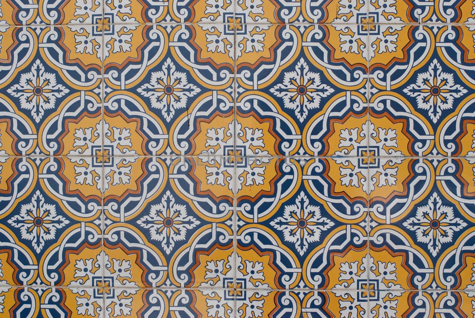 Detail of Portuguese glazed tiles.