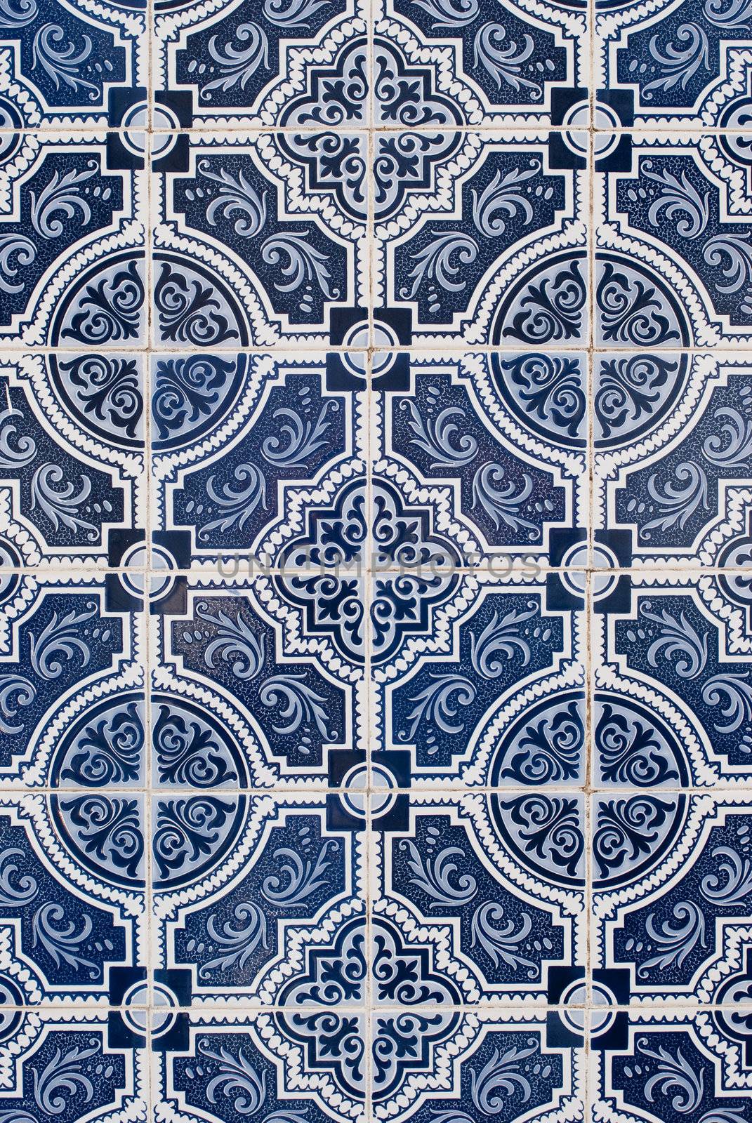 Detail of Portuguese glazed tiles.