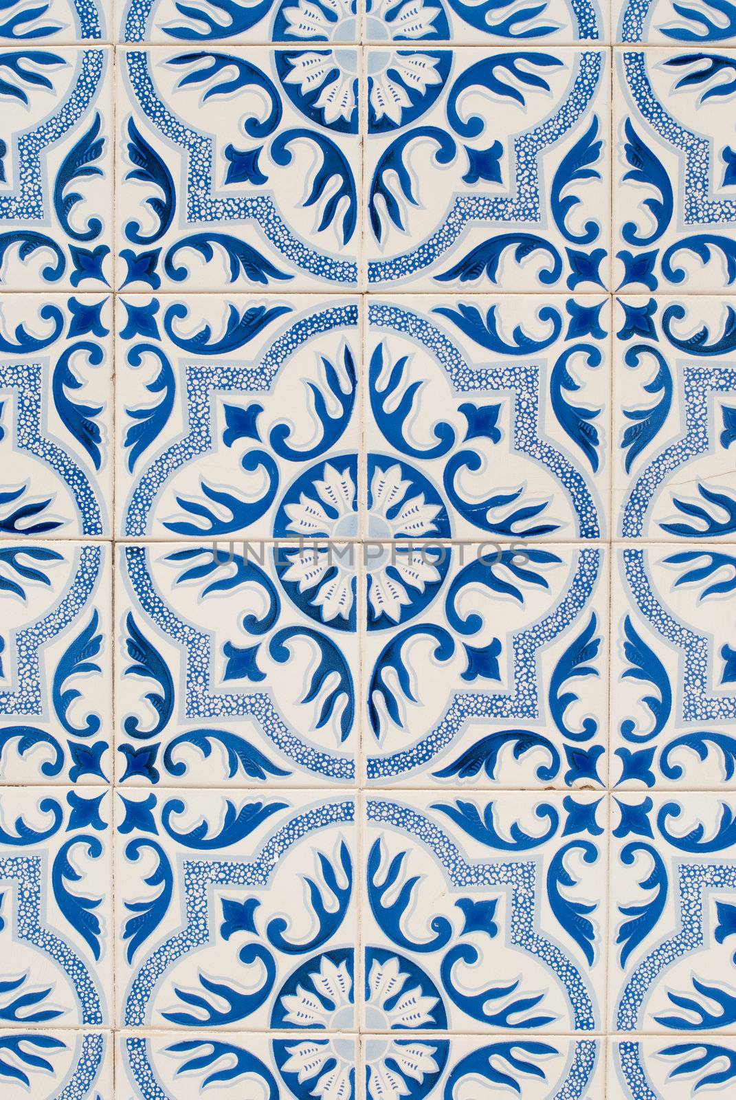 Detail of Portuguese glazed tiles.